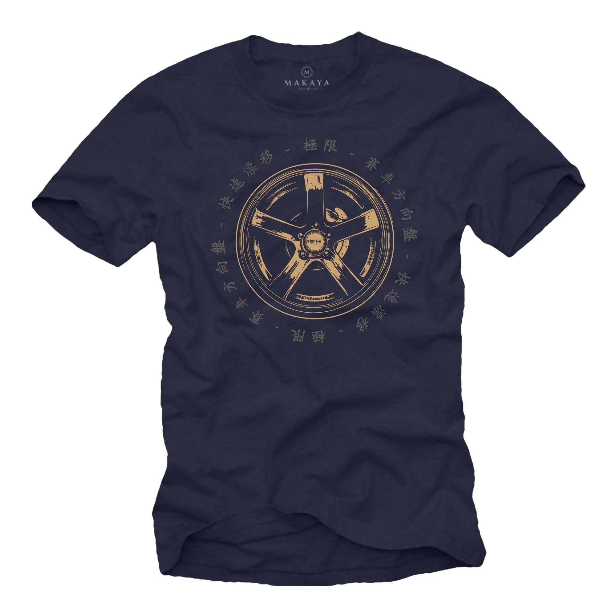 T-Shirt Printshirt für Männer – Motorsport & Felgen-Design im Retro-Stil