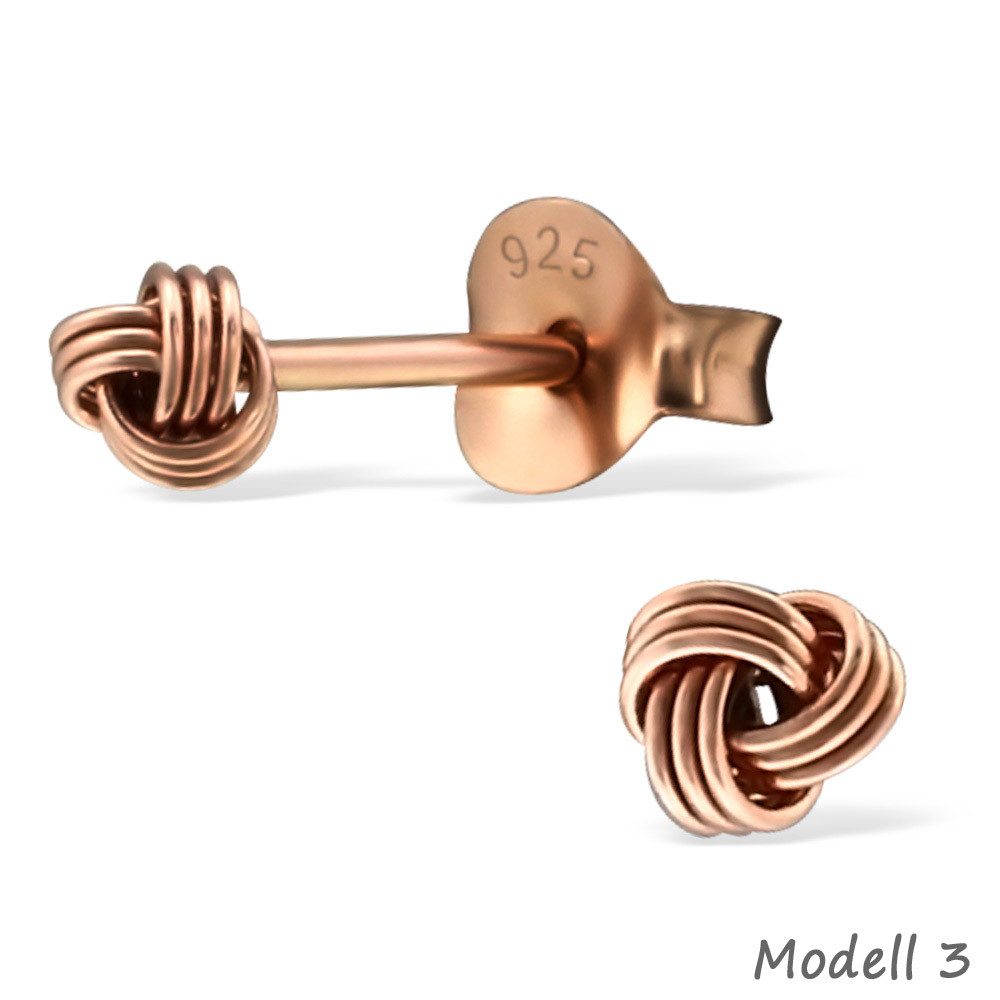 Paar Ohrstecker Ohrstecker Knoten: Ohrringe Silber 925