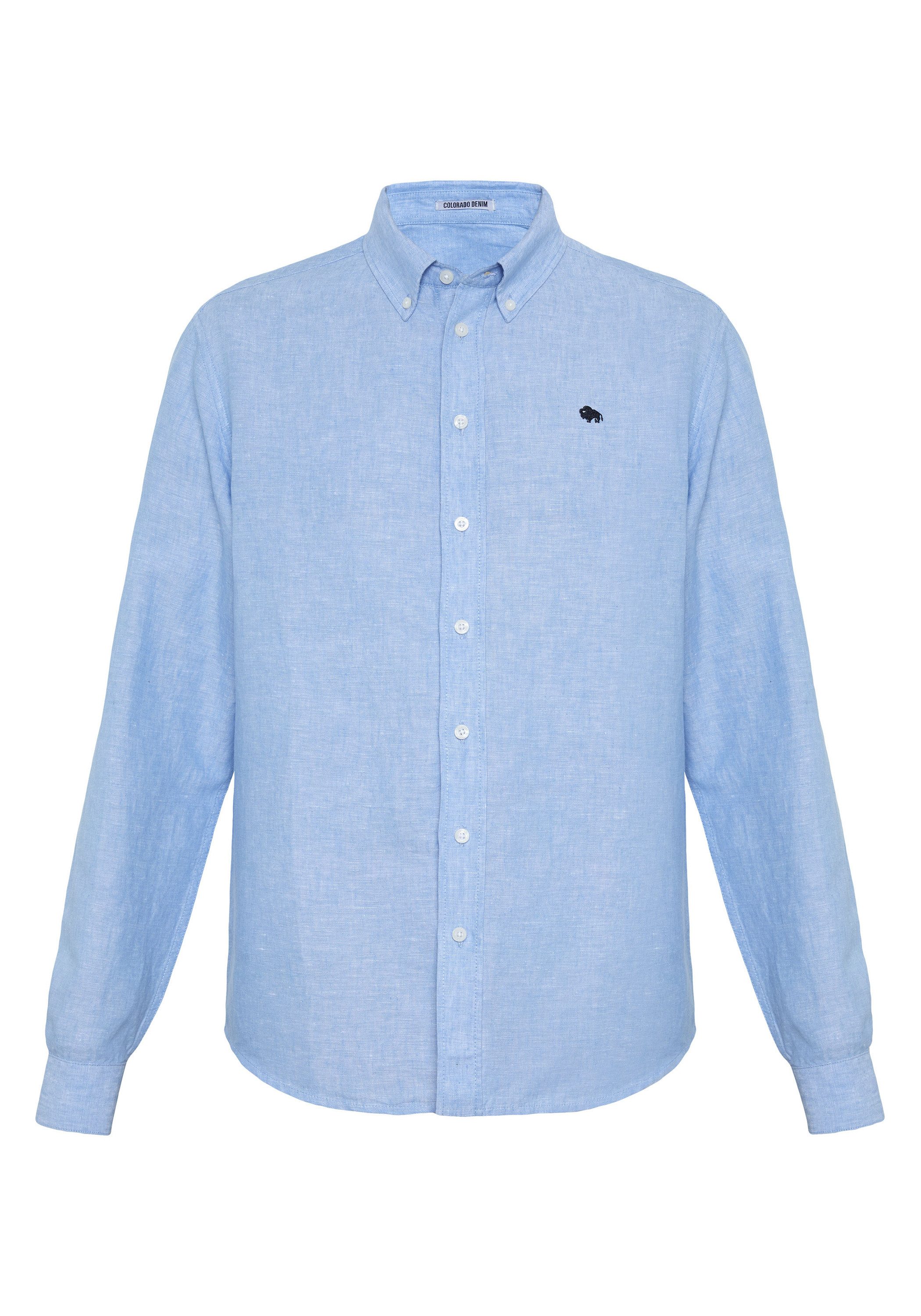 COLORADO DENIM Langarmhemd mit Logostickerei