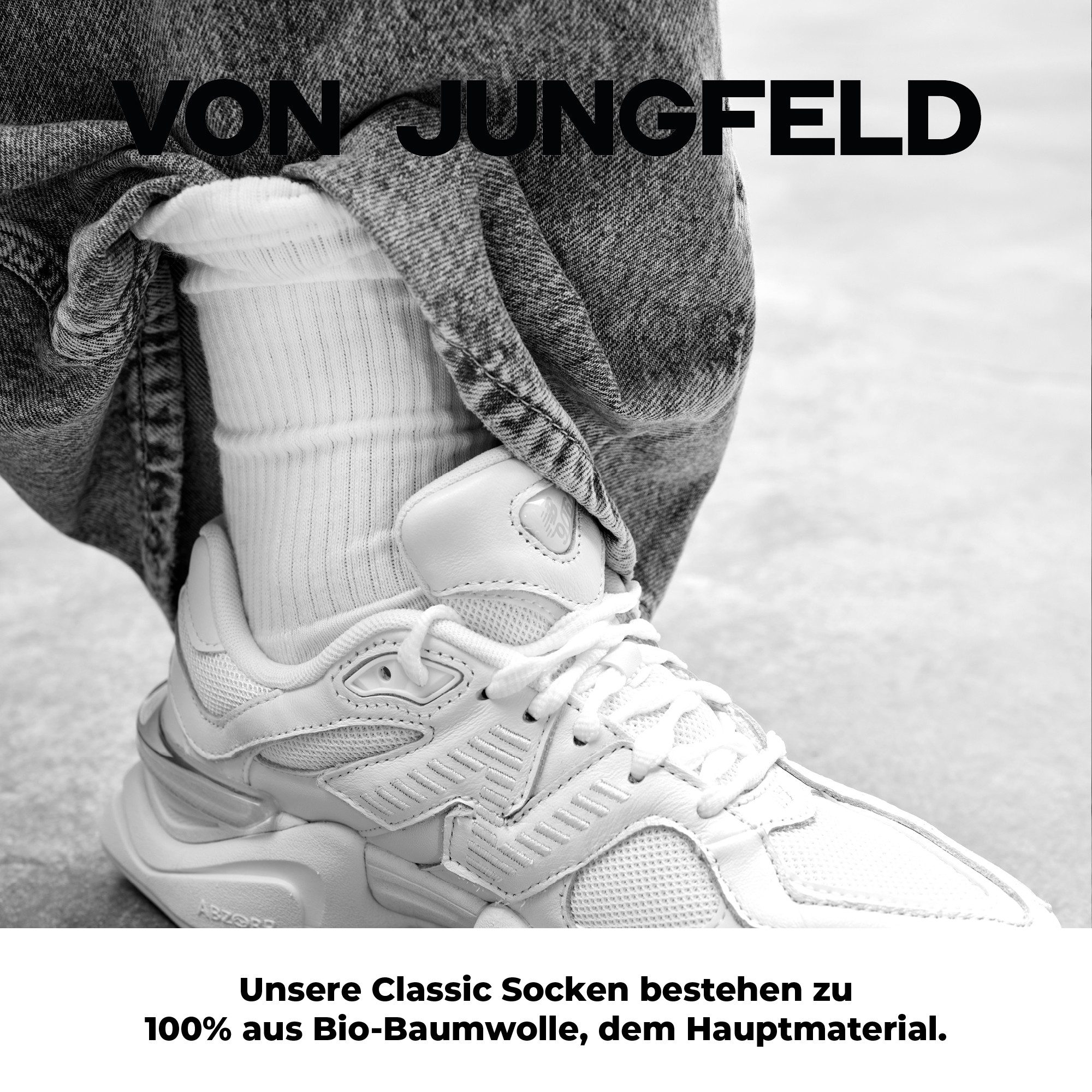von Jungfeld Tennissocken Einfarbige CLASSICS Bio-Baumwolle 35-46 Unisex (2 günstig online kaufen