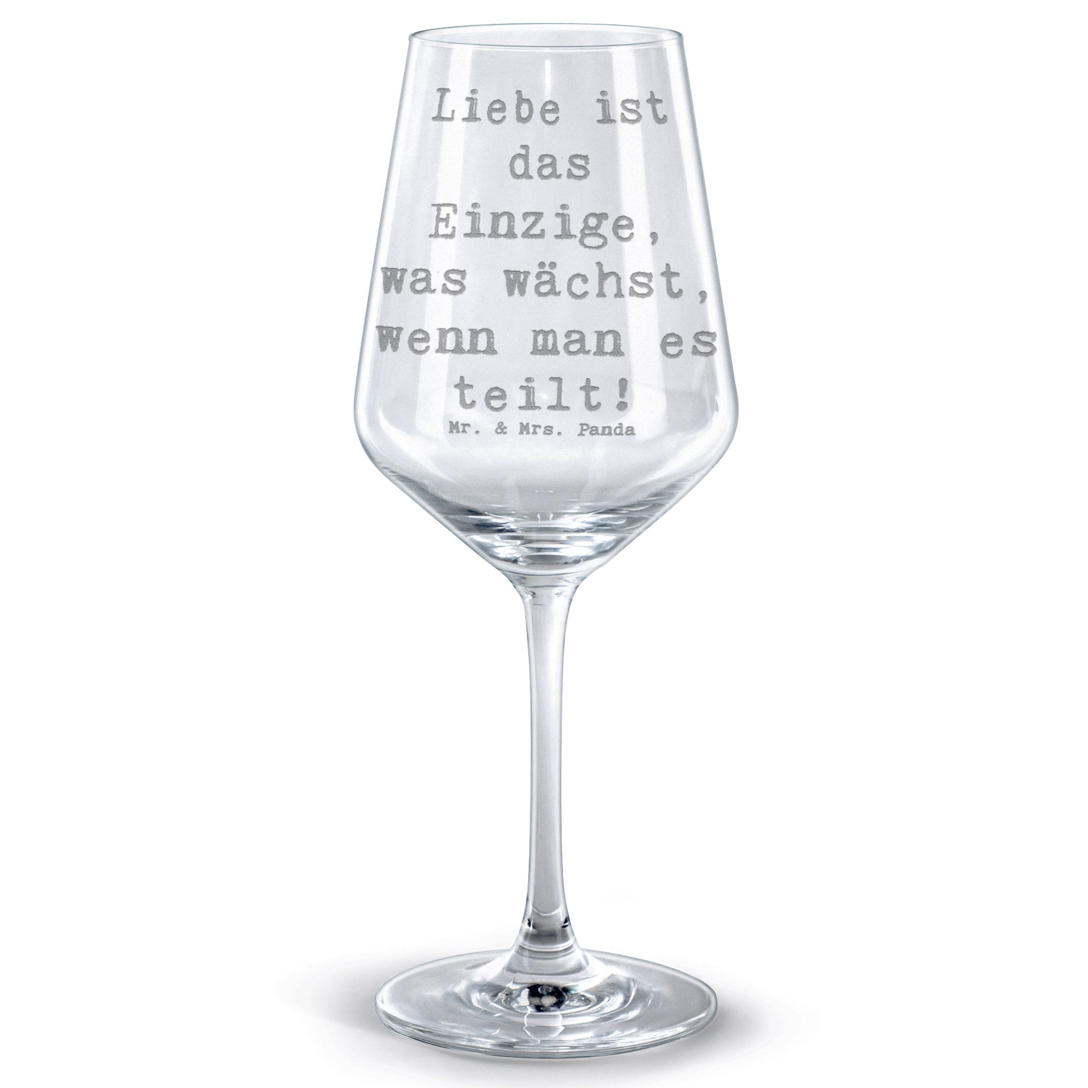 Rotweinglas Spruch Eheversprechen Liebe Teilen - Transparent - Geschenk, verbinde