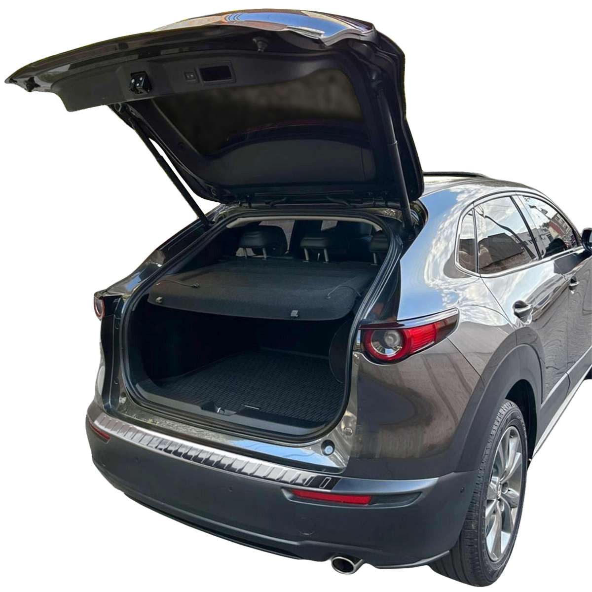 RECAMBO Ladekantenschutz für Mazda CX-30, Typ DM, BJ ab 2019> Stoßstangenschutz, V2A rostfrei, Exklusive Optik, praktischer Schutz & perfekte Passform