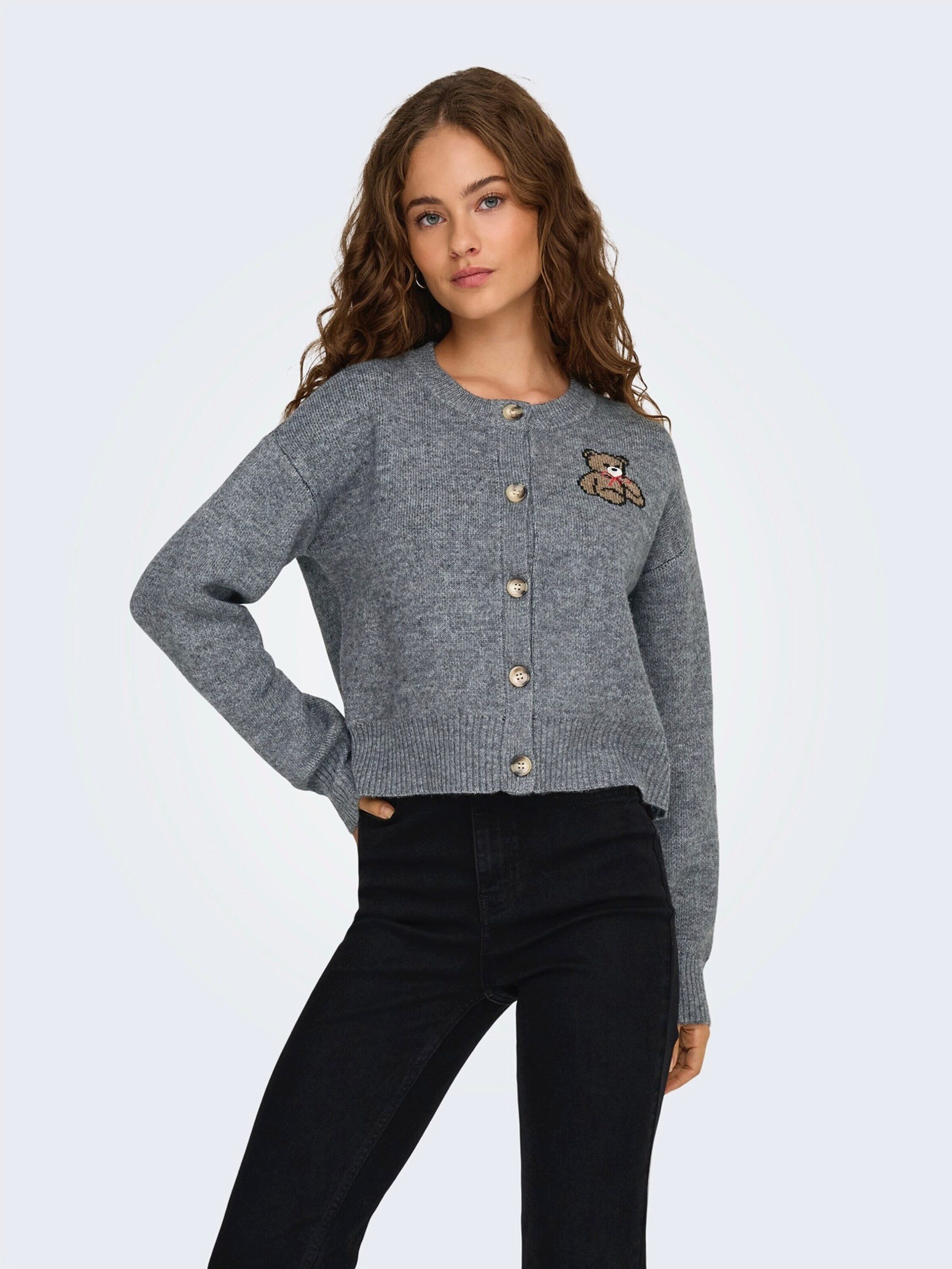 ONLY Strickjacke (1-tlg) Stickerei