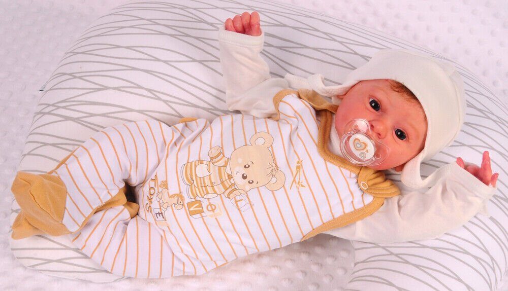La Bortini Strampler Strampler Hemdchen und Mütze Baby Anzug 3Tlg für Neugeborene 50 56 62