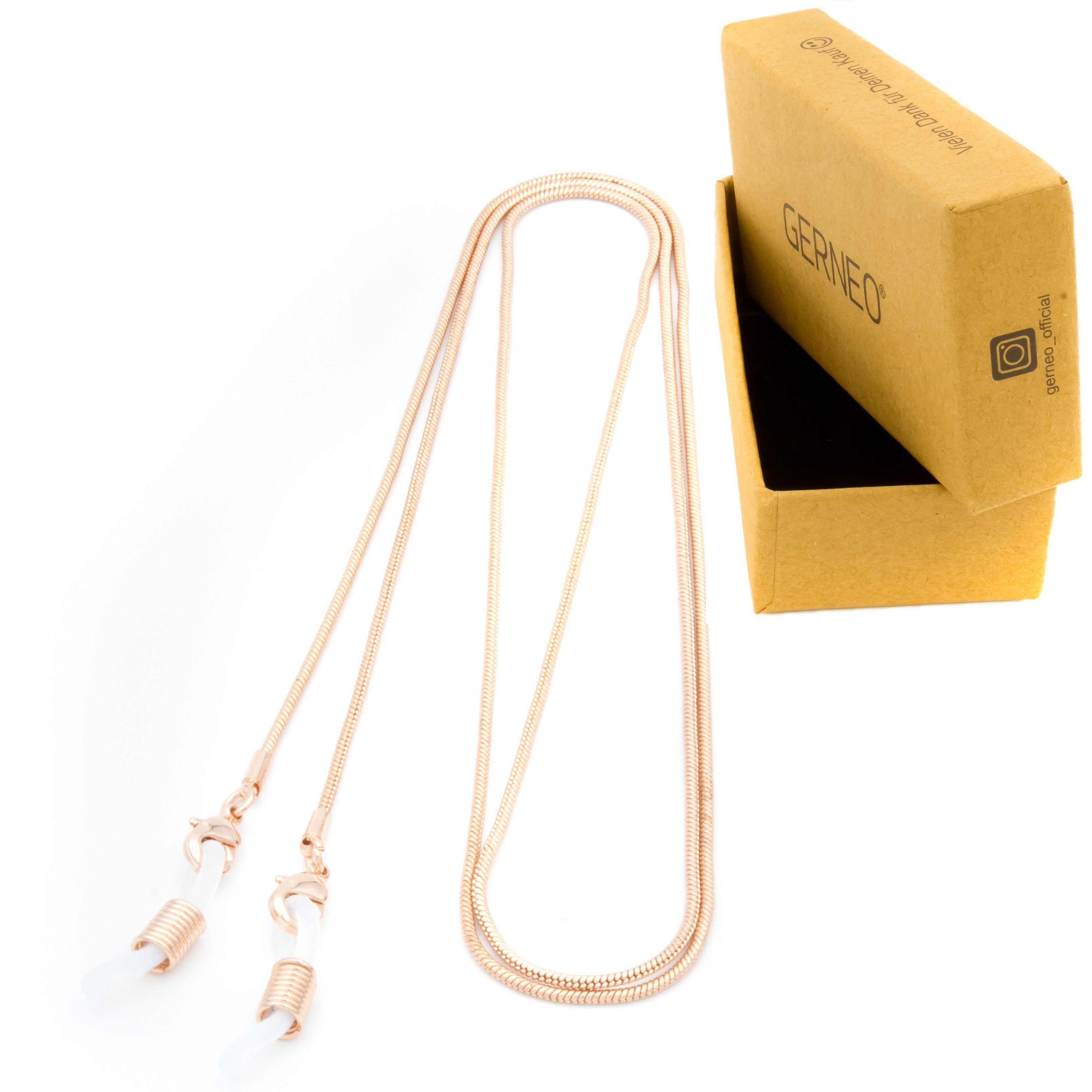 GERNEO® aus oder Versiegelung Brillenkette Rosegold verfärbt 925er GERNEO ORIGINAL nicht - Amalfi - Silber, 18 Karat - Gold korrosionsbeständig DAS - feingliedrig,