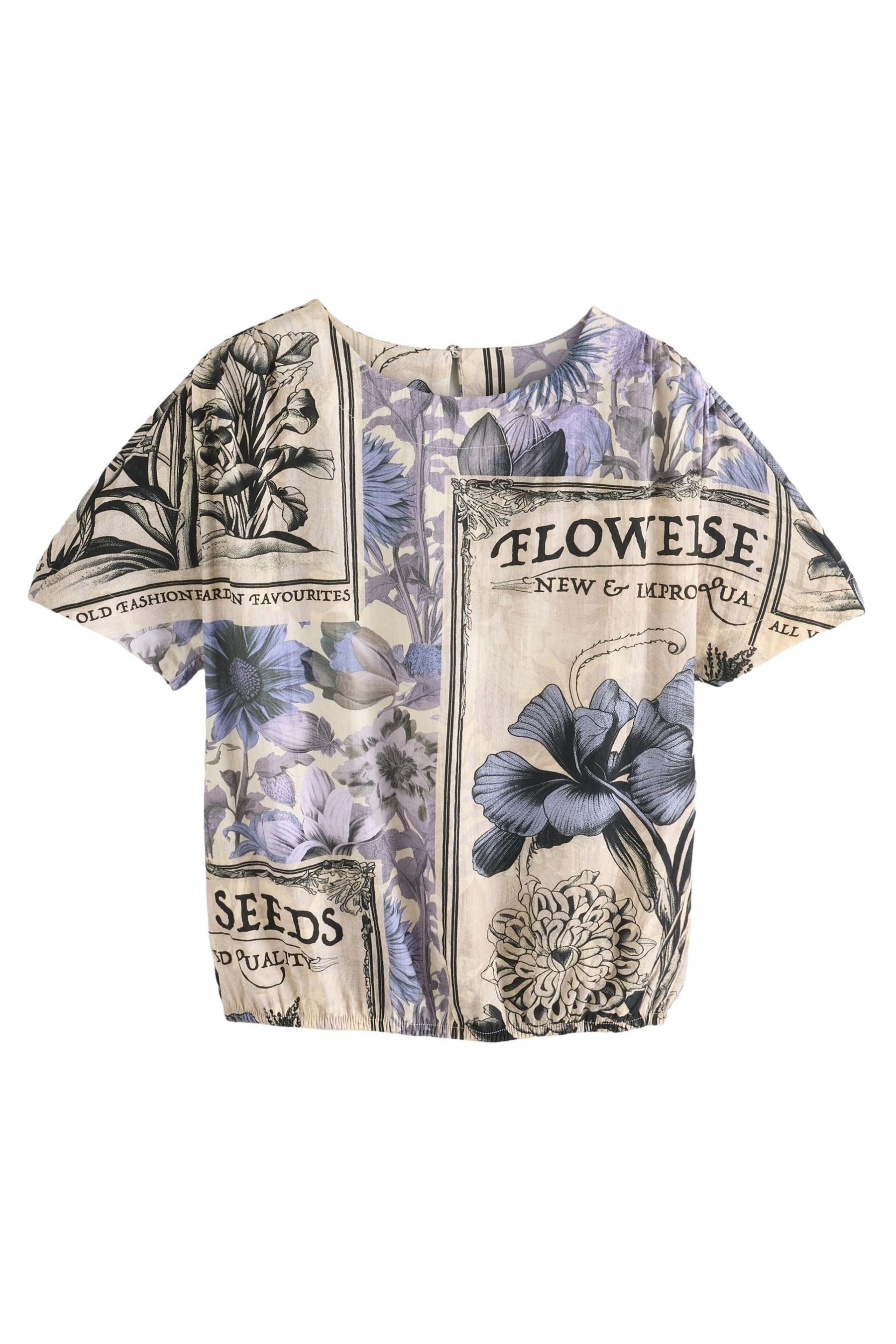 Next Blusenshirt Gemustertes Top mit Ballonsaum günstig online kaufen