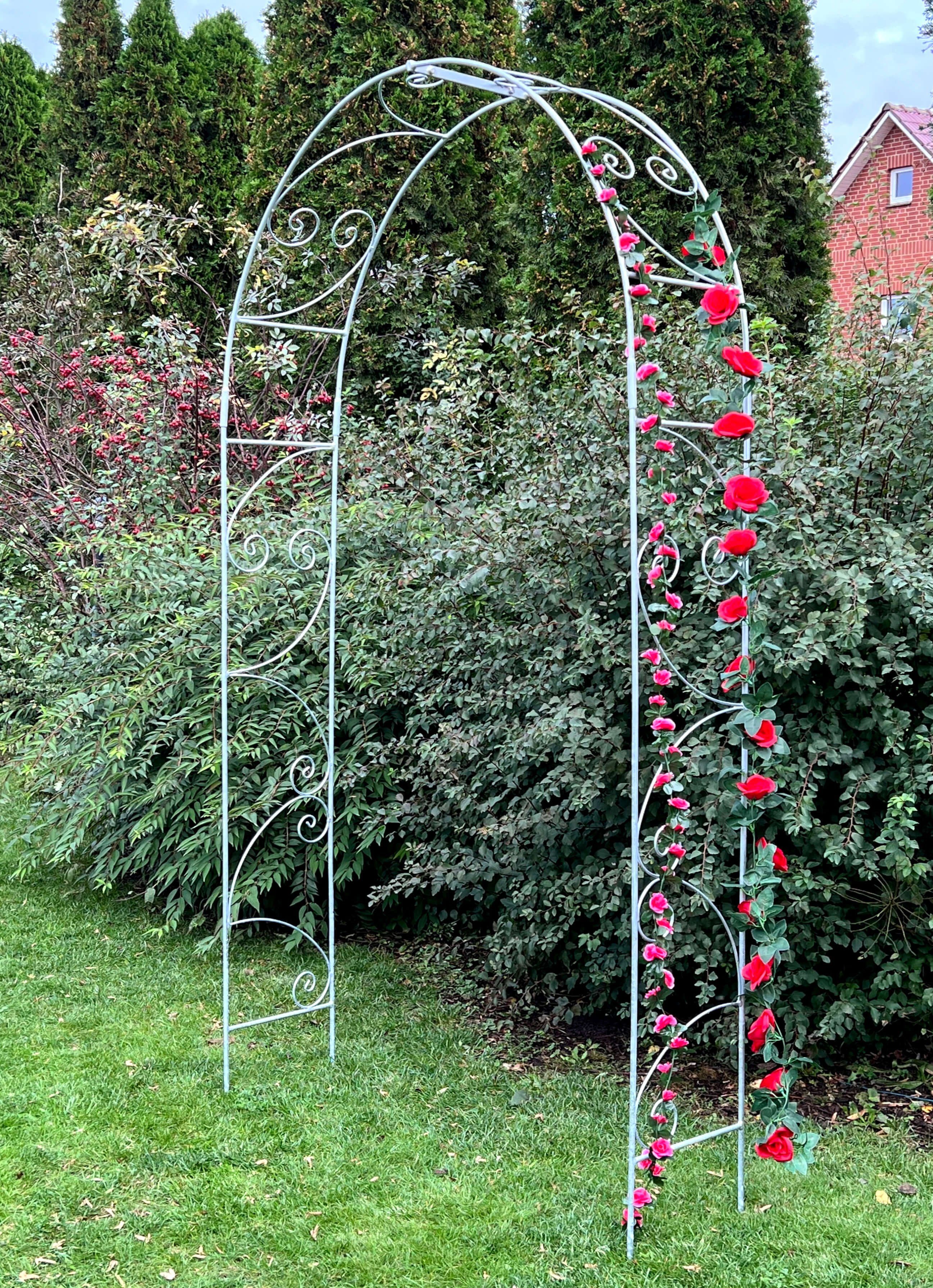 Rosenbogen Verzinkt Metall Massiv 120 cm Torbogen 96518 Wetterfest Rundbogen