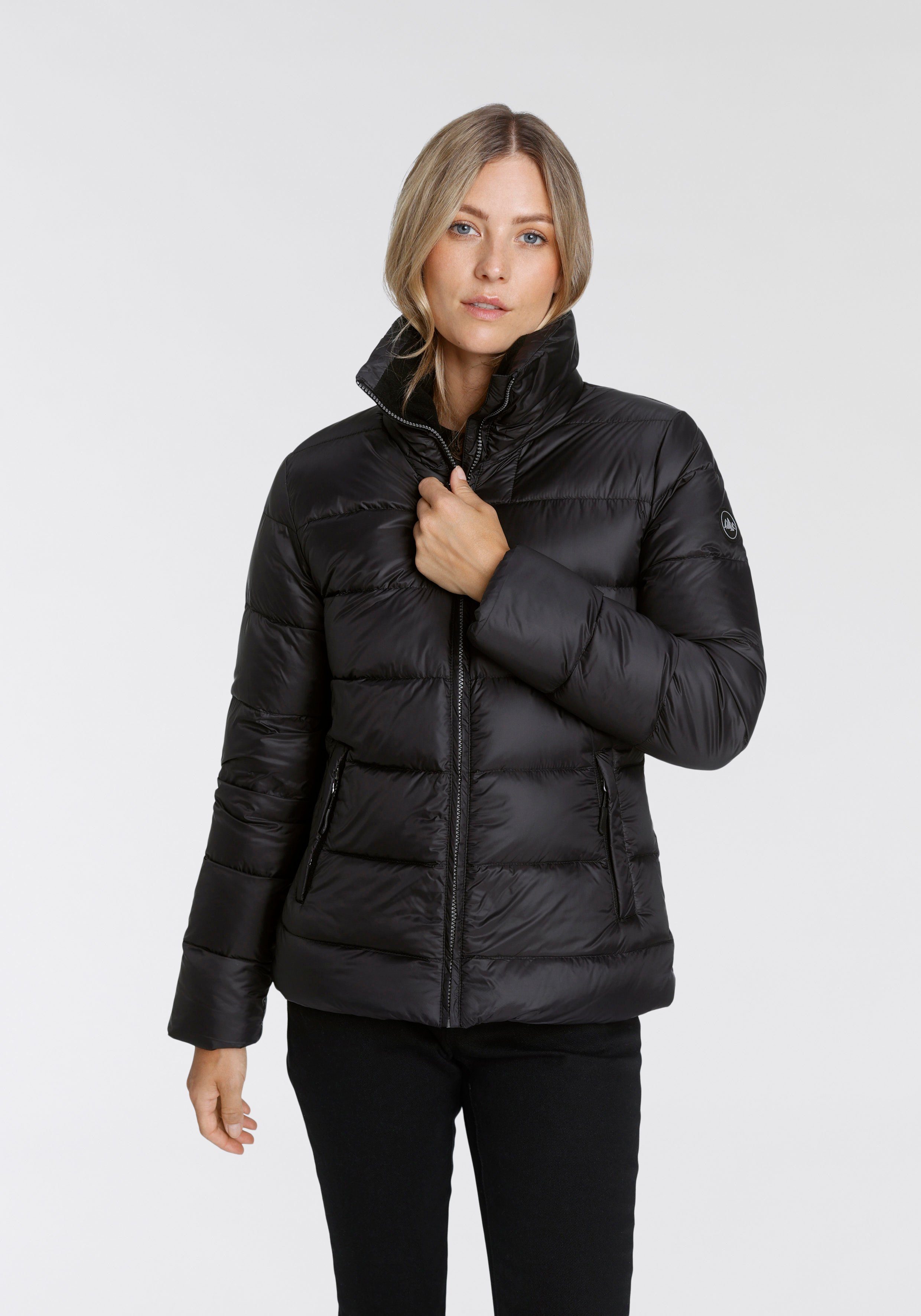 Polarino Wattierung warmer Daunenjacke schwarz mit