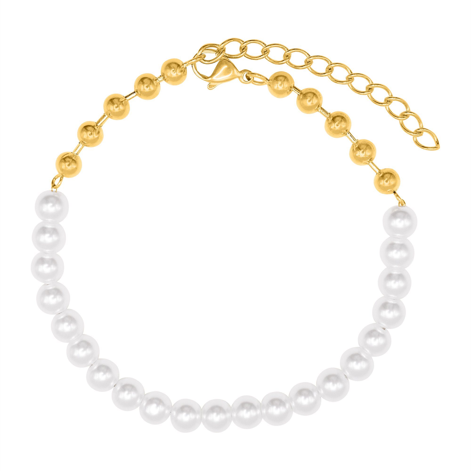 inkl. Perle (Armband, Heideman goldfarben Edelstahl Geschenkverpackung), Material und Sara - Mix Armband