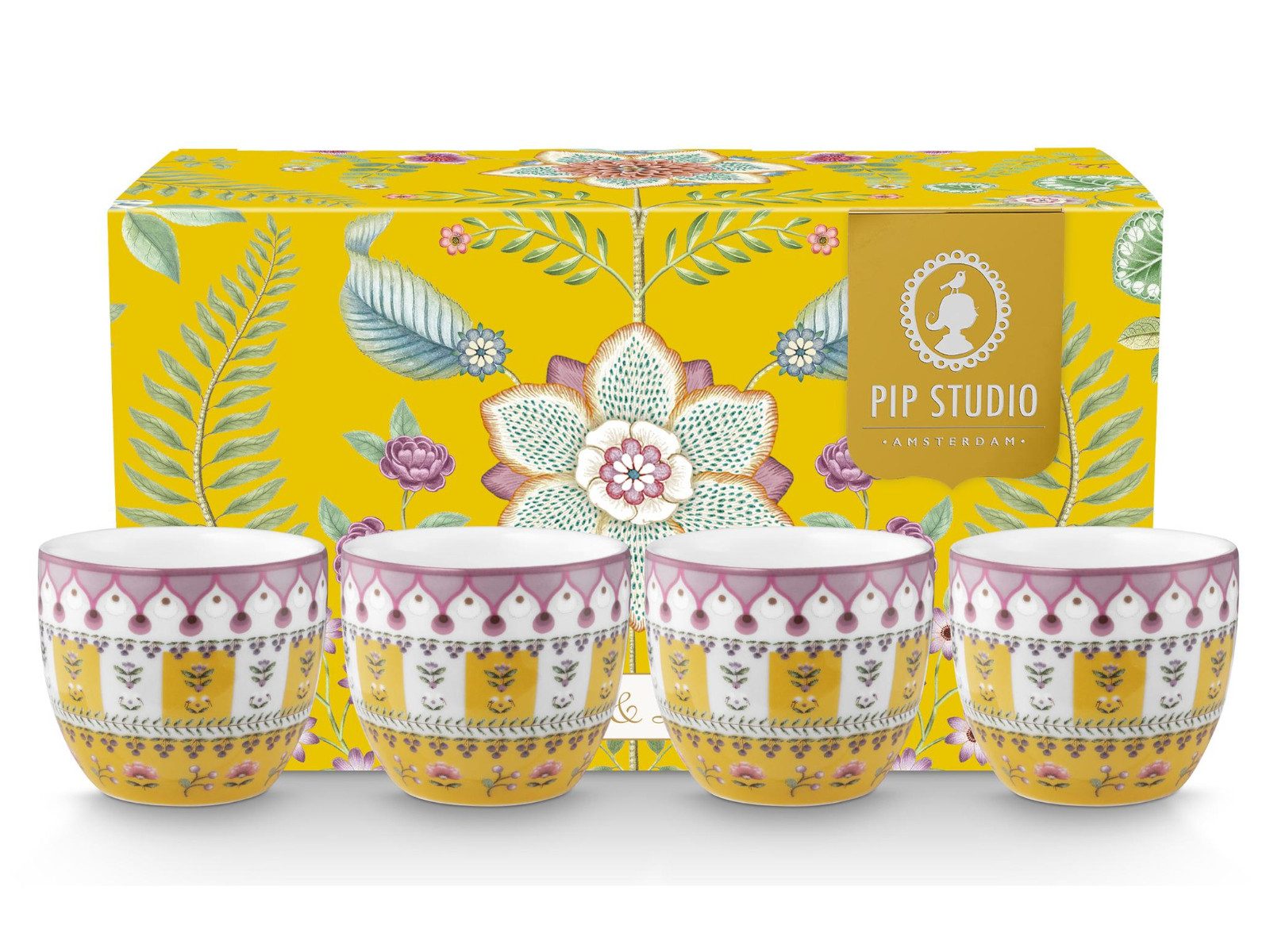 PiP Studio Eierbecher Lily&Lotus Moon Delight Yellow Eierbecher 4cm Set4