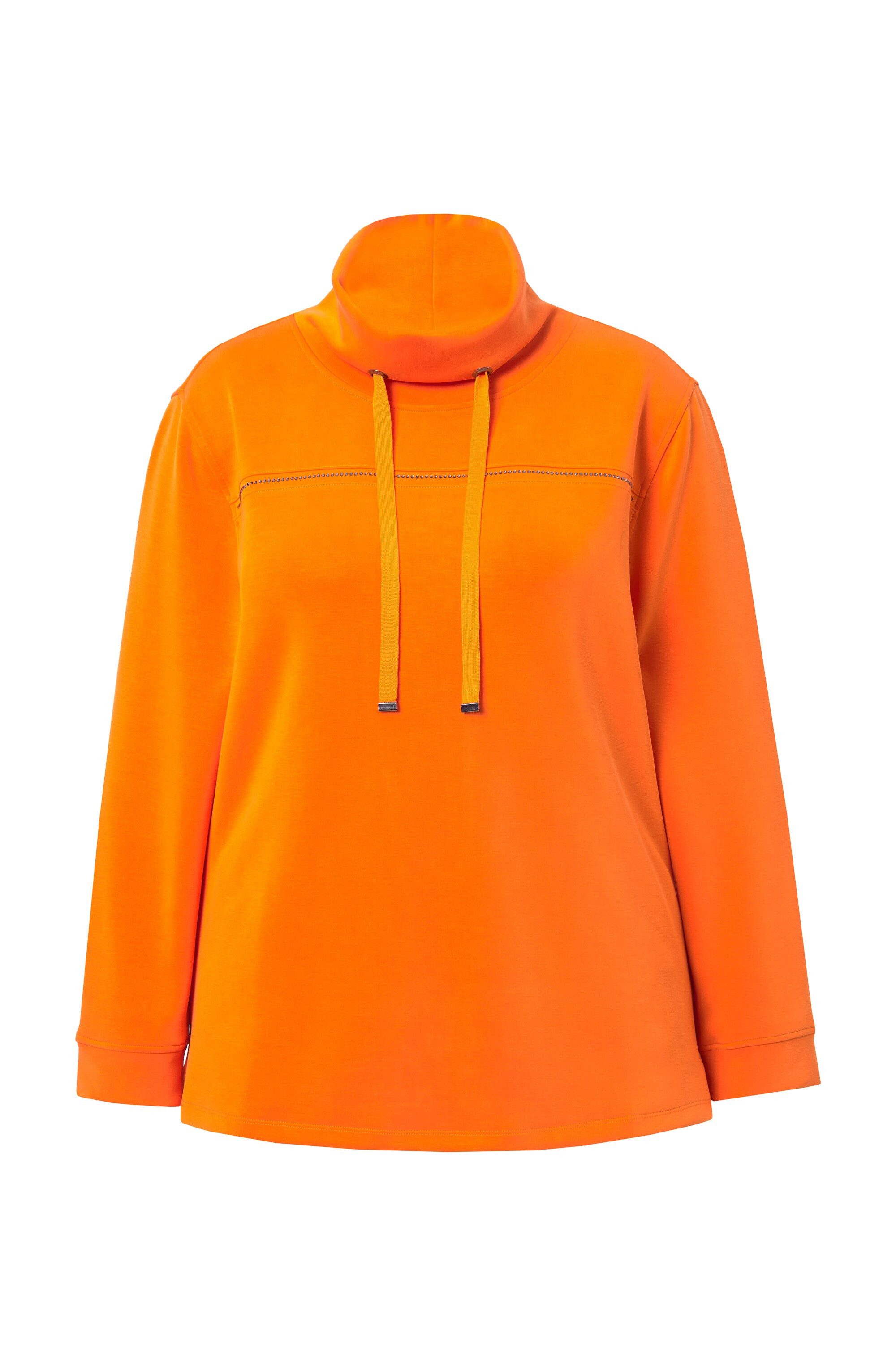 Sweatshirt Sweatshirt Ziersteine Classic Stehkragen 3/4-Arm