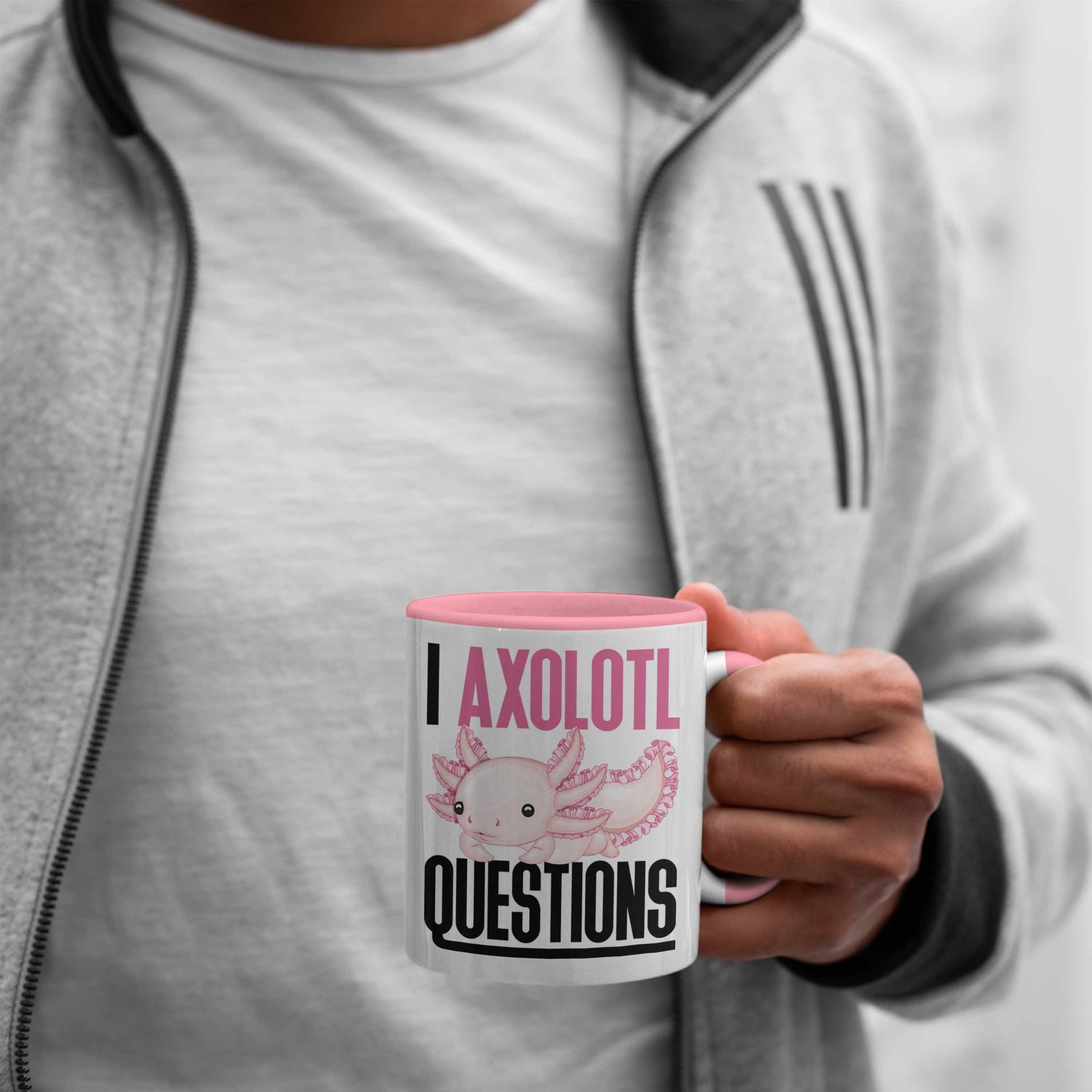 Questions Geschenk Tasse Gamer Tasse Geschenk Axolotl Axolotl I Rosa Trendation Schwanzlurch