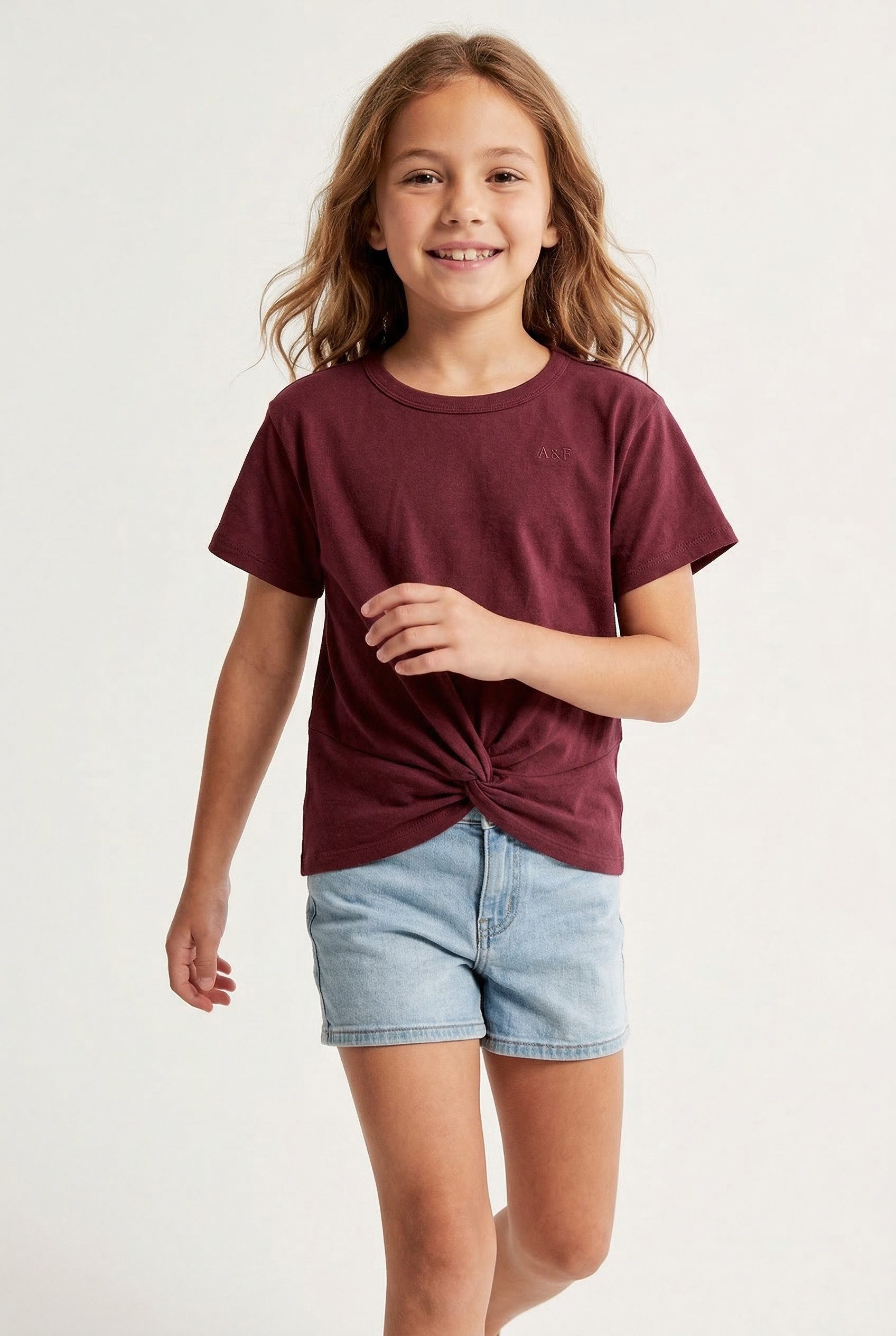 Abercrombie Kids T-Shirt (3-tlg., Packung) mit Twist-Detail am vorderen Saum
