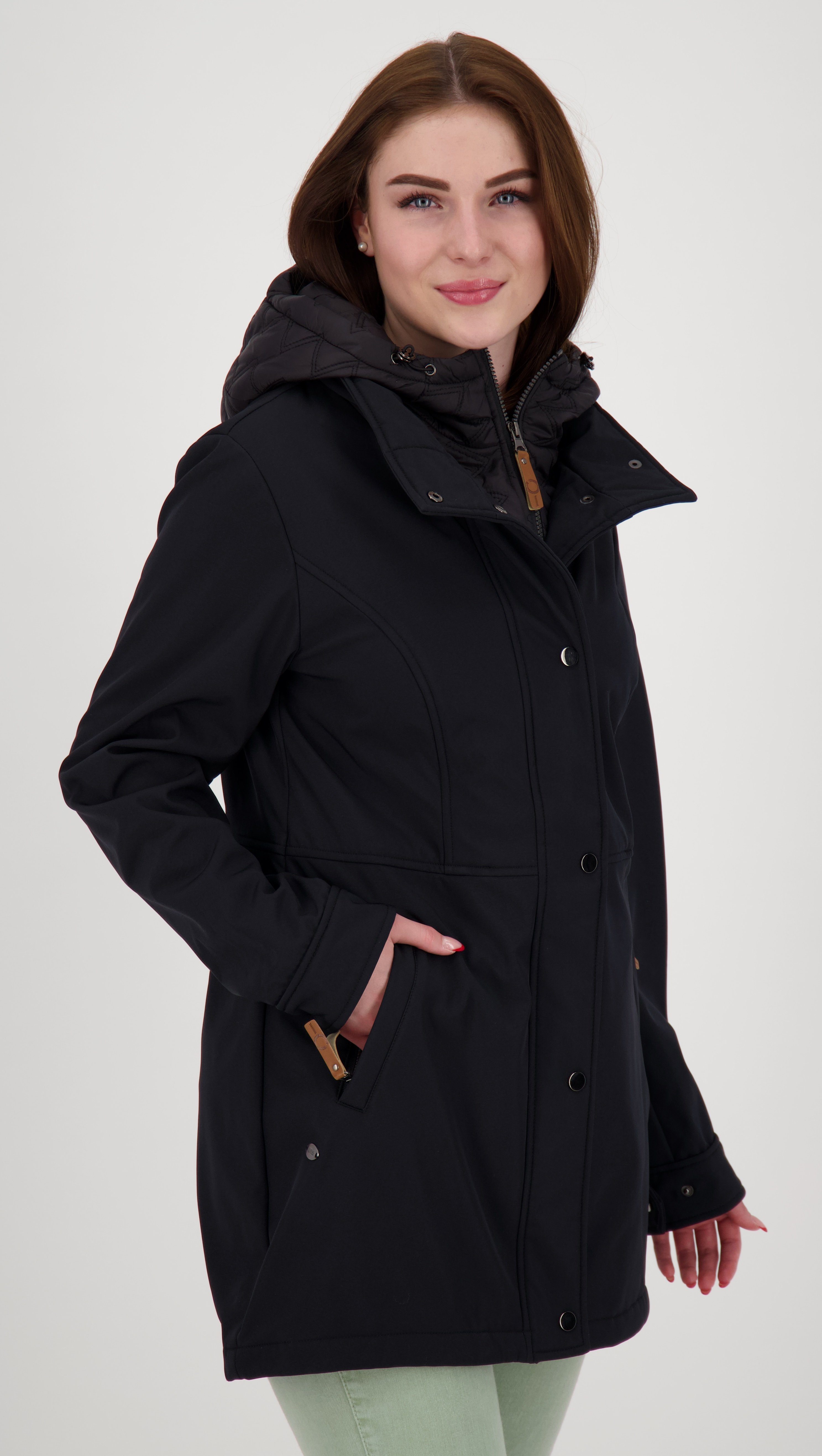 Größen Active SASKIA black DEPROC auch Großen in CS WOMEN Softshelljacke