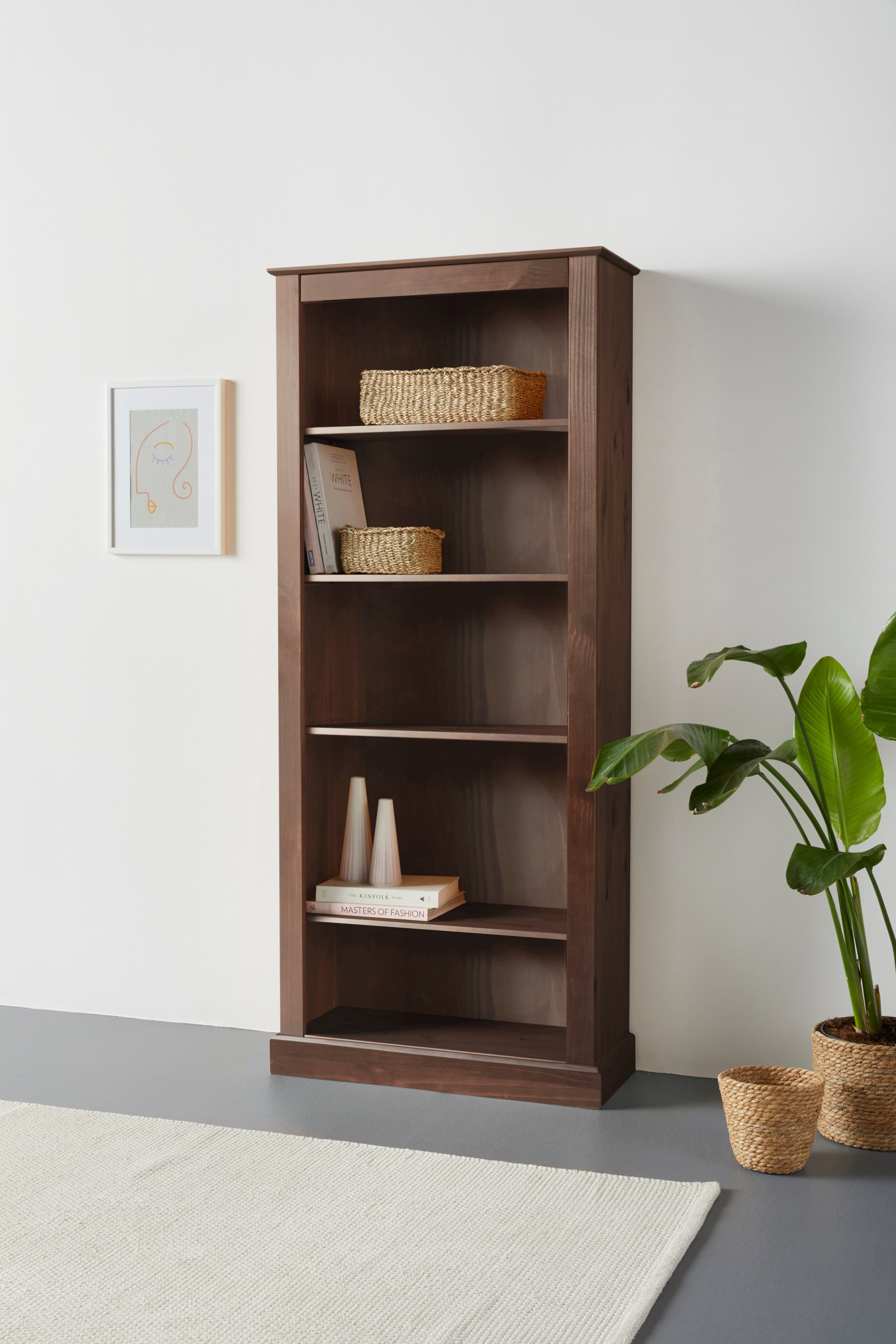 Home affaire Bücherregal Liotta, mit 4 verstellbare Einlegeböden, aus massi günstig online kaufen