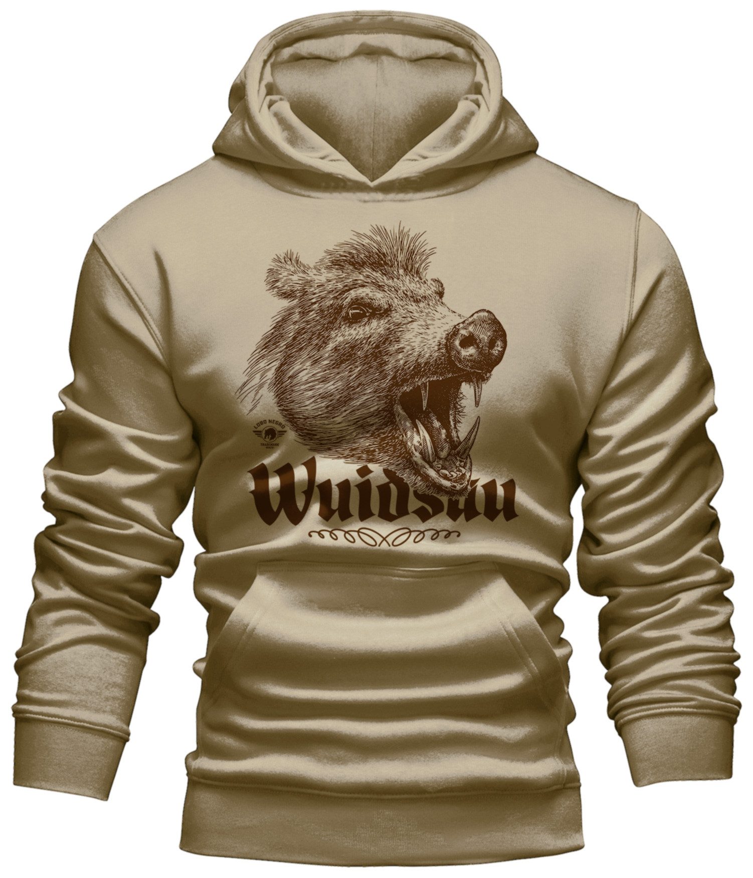 LOBO NEGRO® Kapuzensweatshirt Hoodie für Jäger: Wuidsau (Wildsau) Print