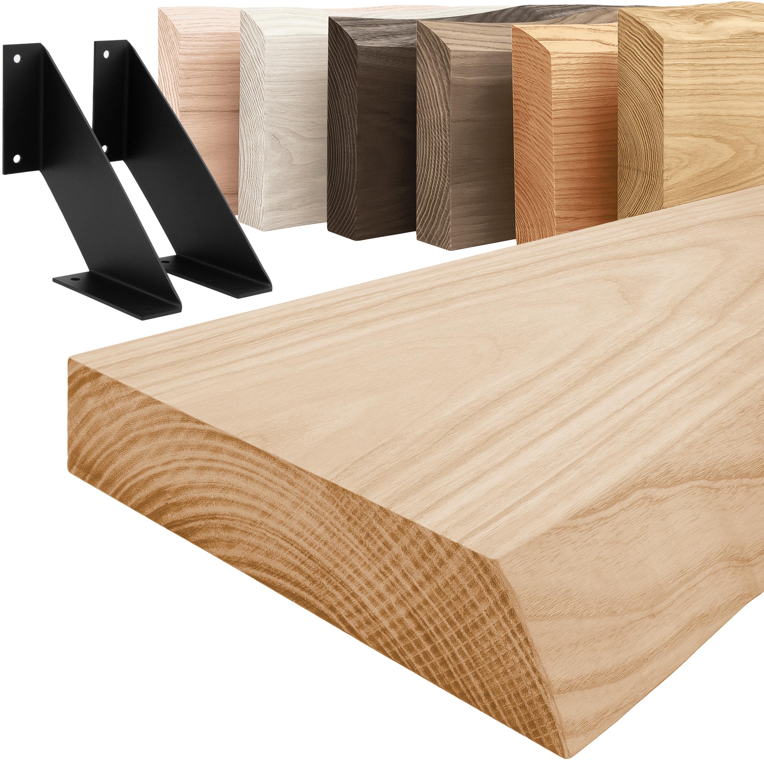 LAMO Manufaktur Wandregal Holz Baumkante Regal günstig online kaufen