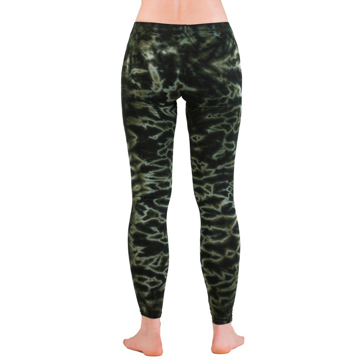 PANASIAM Leggings handgefärbte Unikat Batik Leggings aus natürlicher Viskose Goa Hose im Batik Look Yogaleggings Sporthose Sportleggings lange Leggings