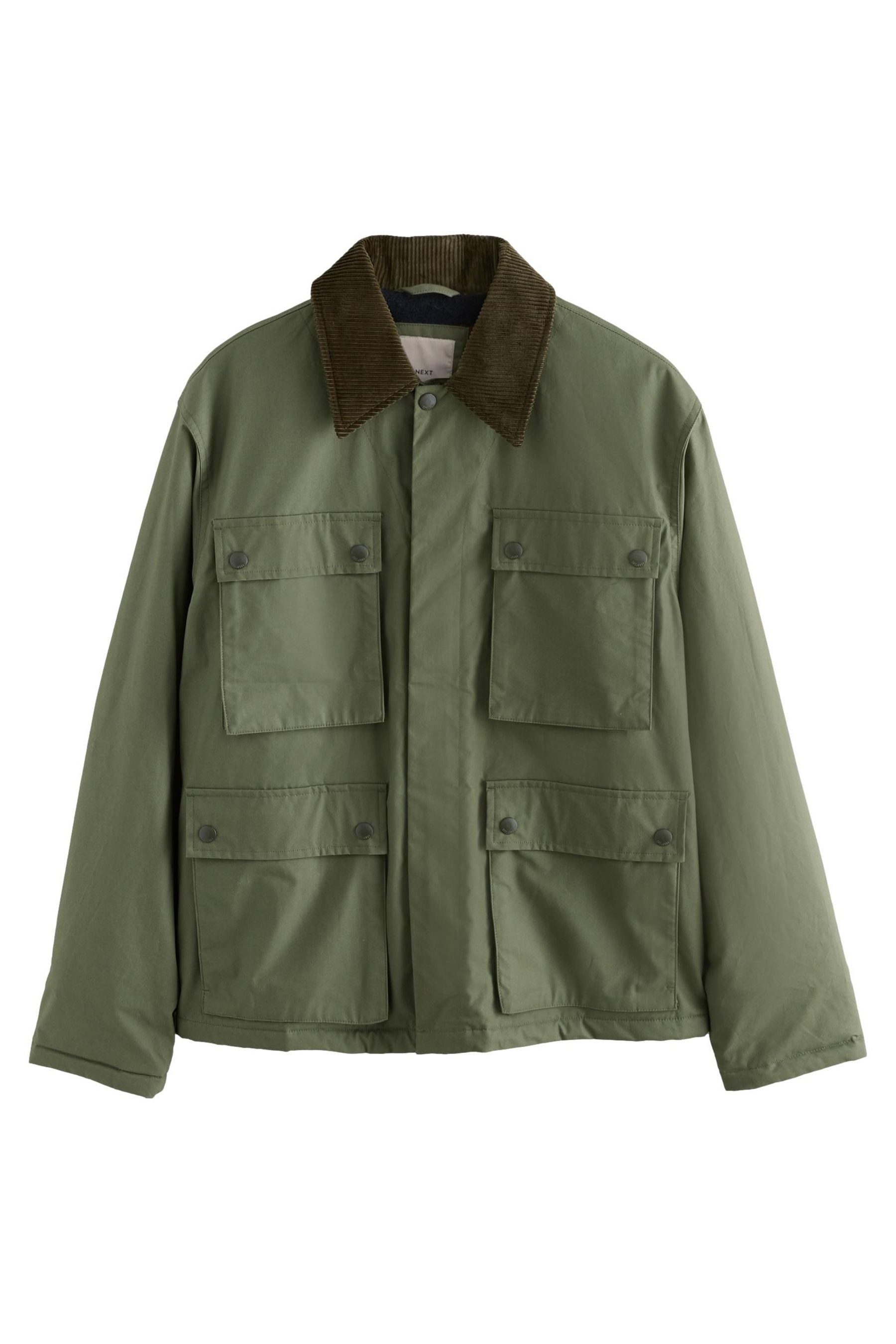 Next Cargojacke Wachsjacke mit Cordkragen (1-St)