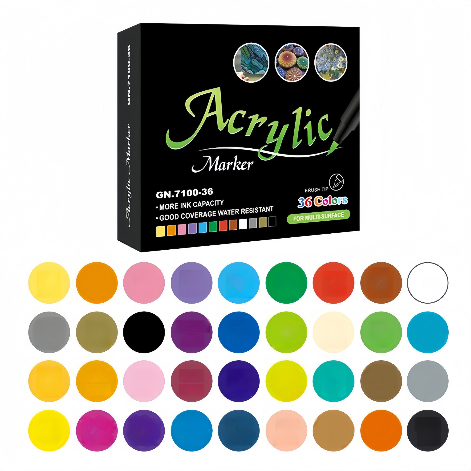FOUORTUNATE-BEE Lackmarker Acrylmarker Set wasserfest für Stein, Glas, Papier & DIY, (36-tlg), Acrylstifte Set für Kinder, Ostern, Weihnachten & Basteln