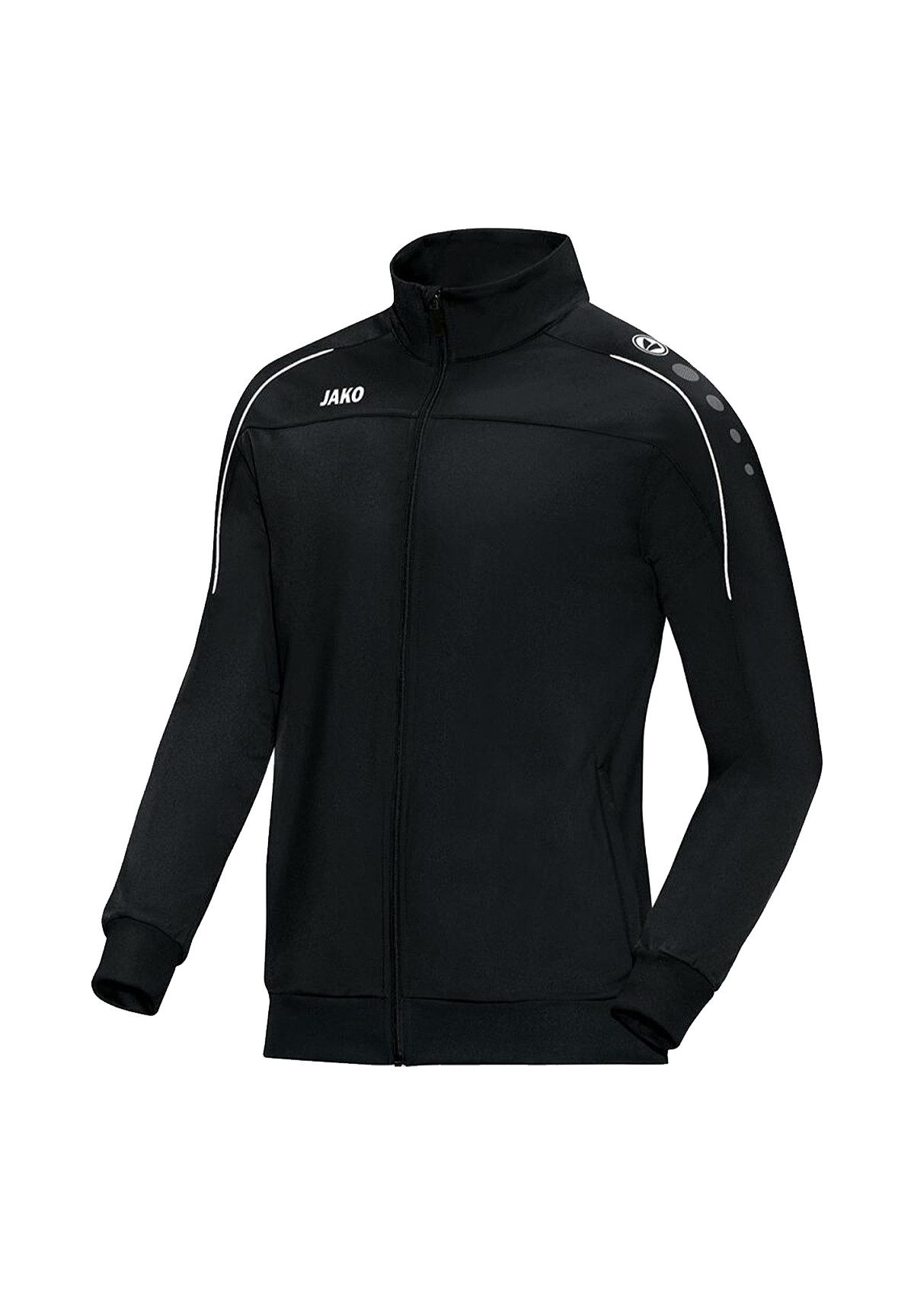 Jako Sportanzug Jacke mit Reißverschluss Sportjacke mit Seitentaschen, 7439 in Schwarz