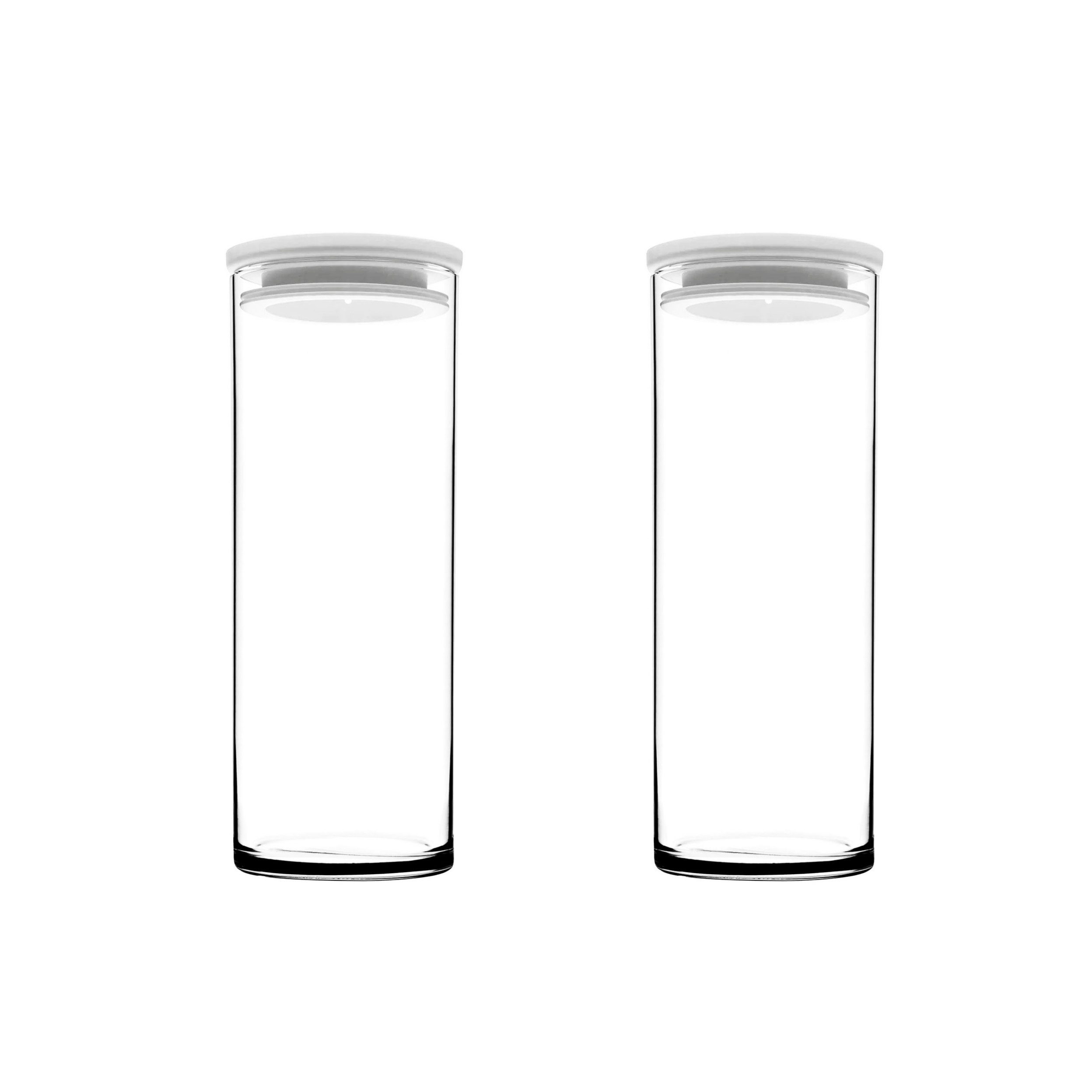 Pasabahce Vorratsglas 2er Set mit weißem Deckel, 1230 ml, Hitzebeständig, (2-tlg)