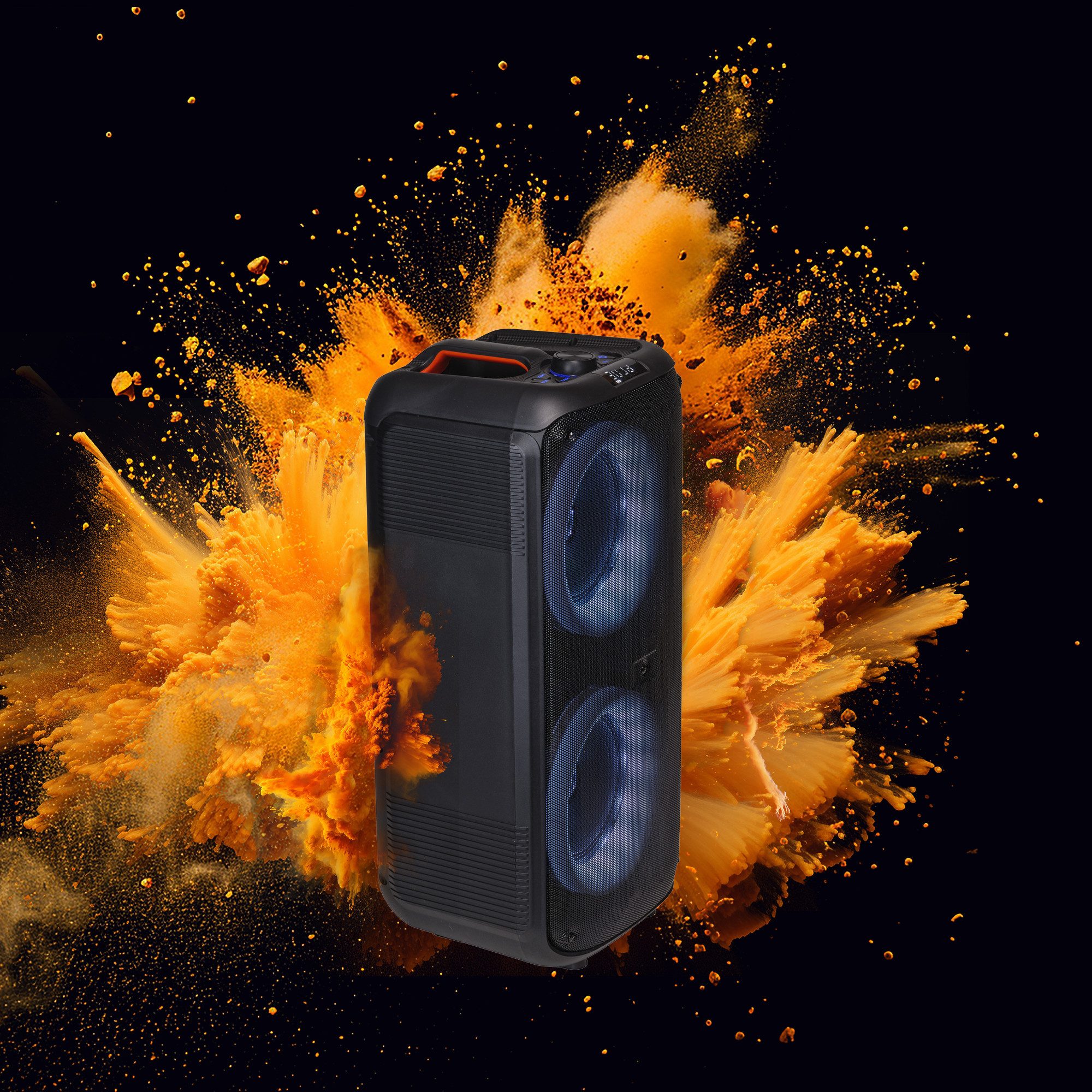 Denver BPS-354 Party-Lautsprecher (Bluetooth, 20 W, LED-Ring um Woofer, TWS)