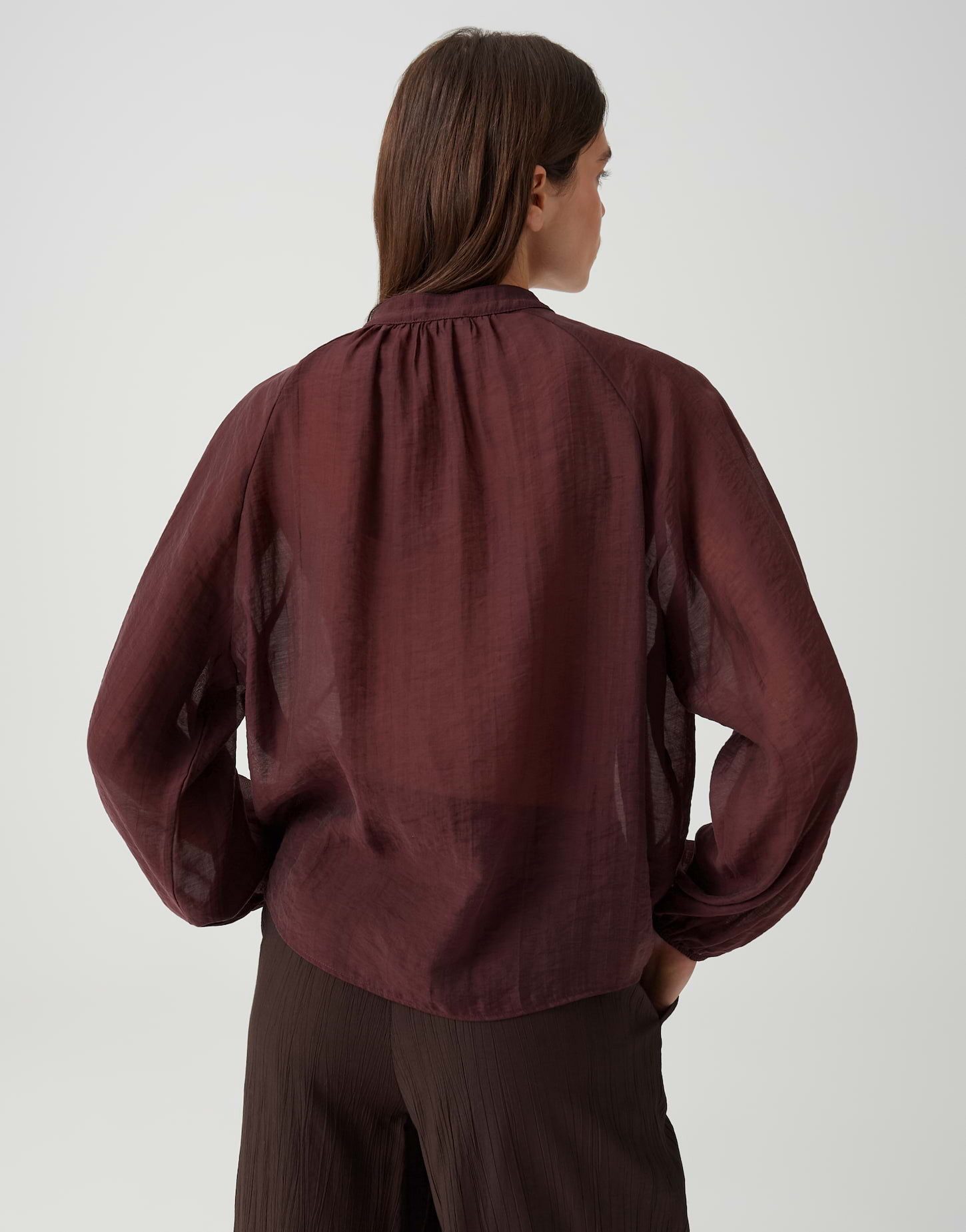 OPUS Langarmbluse Oversized Tunikabluse mit zartem Crash Effekt elastisches Gummi am Ärmelsaum