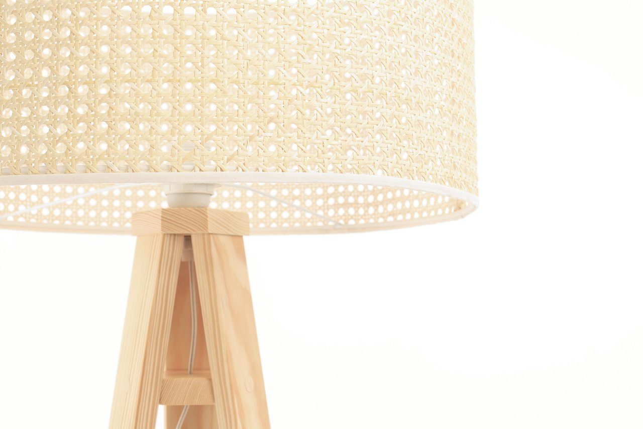 Creme BPS Stehlampe Rattan Koncept