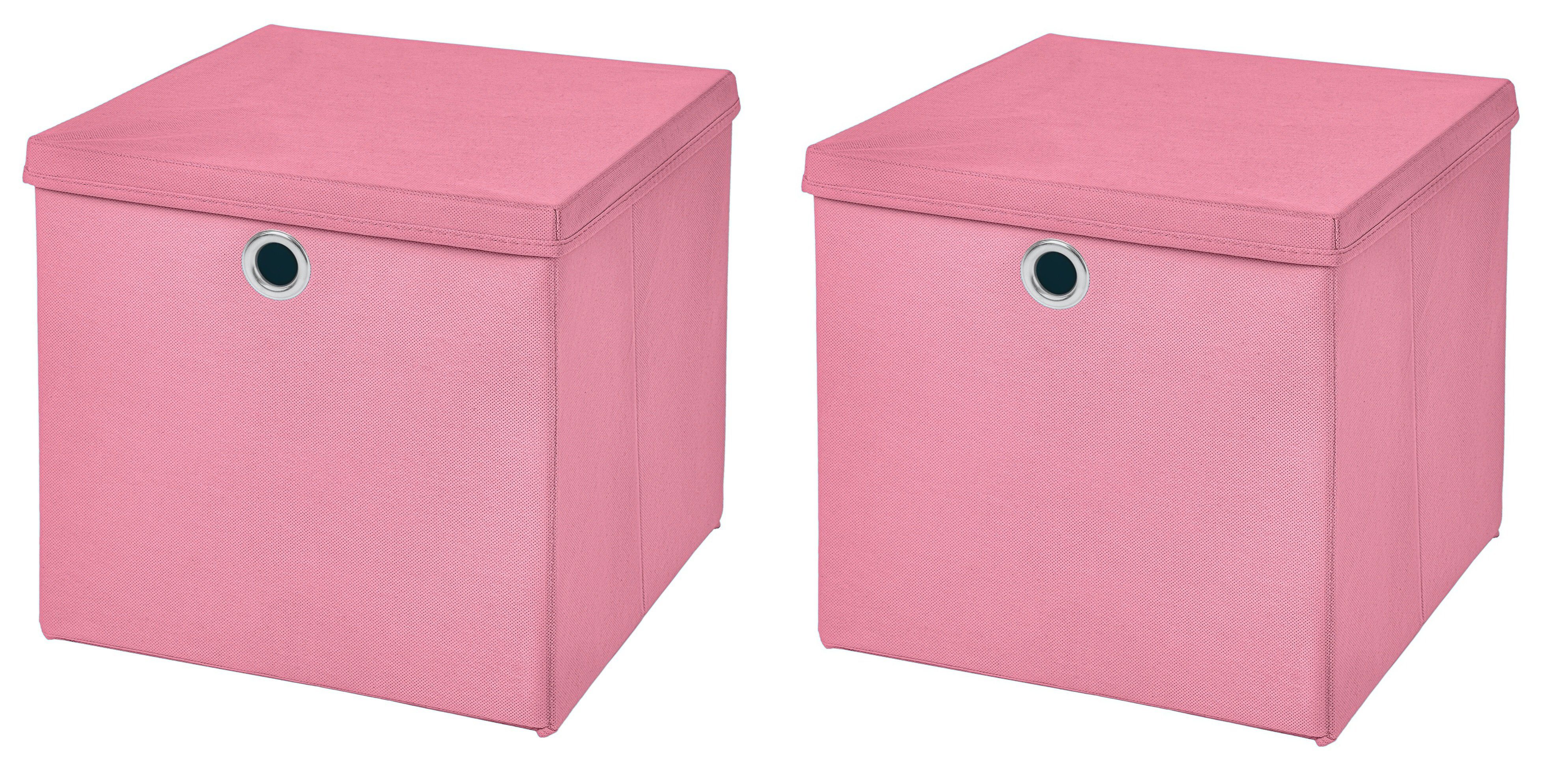 StickandShine Faltbox 2er SET 28 x 28 x 28 cm mit Deckel – perfekt für KALLAX - 19 Farben