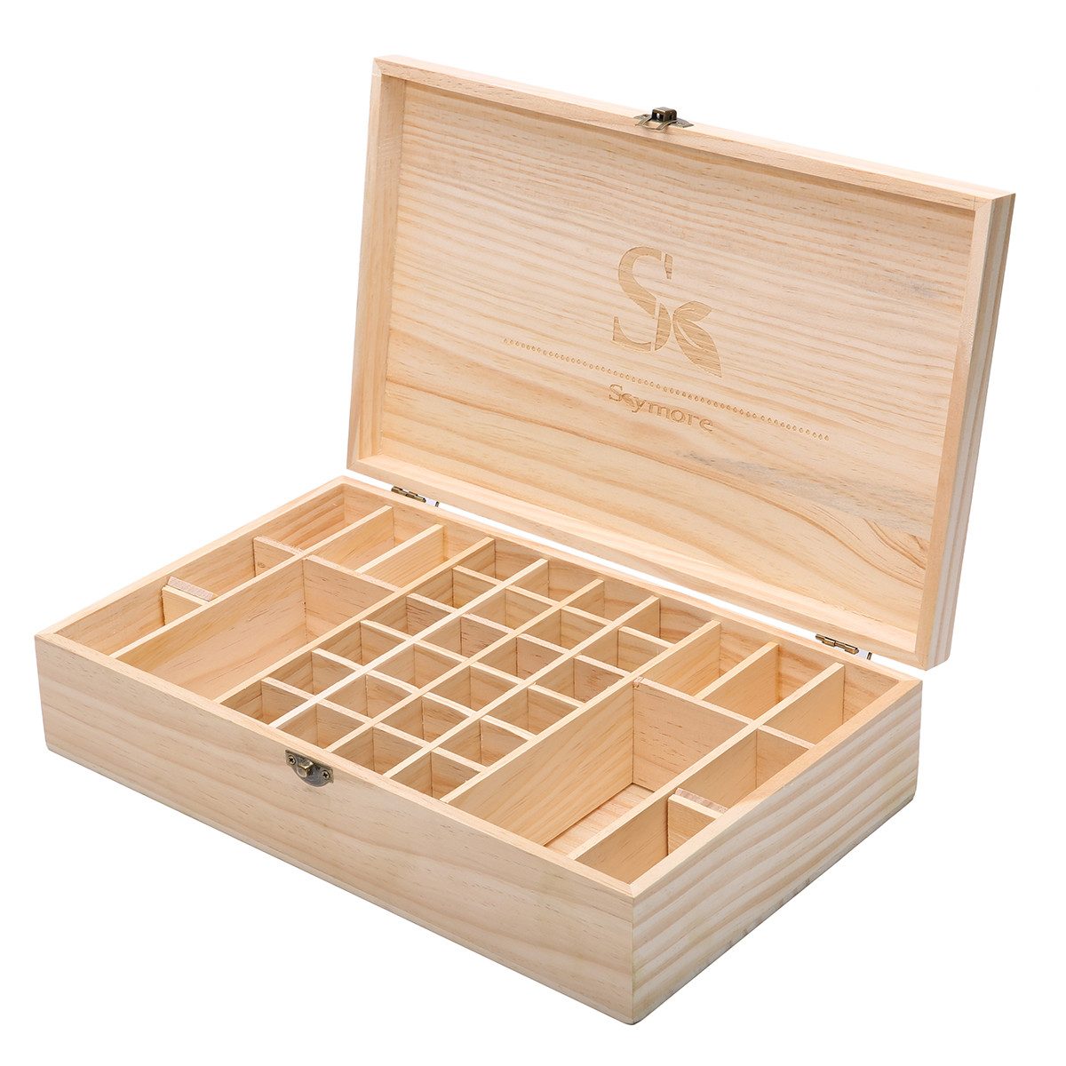 Skymore Schmuckkasten Duftölkasten - Ordnung & Stil für Deine ätherischen Öle, Edler Holzkasten