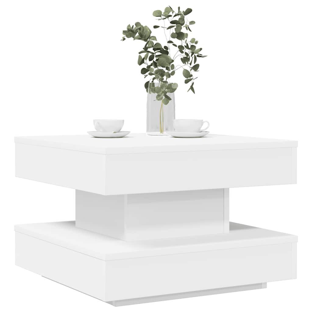 vidaXL Couchtisch 50 x 50 x 345 cm Couchtisch 360 Grad Drehbar Weiß Spanplatte 50x50x34
