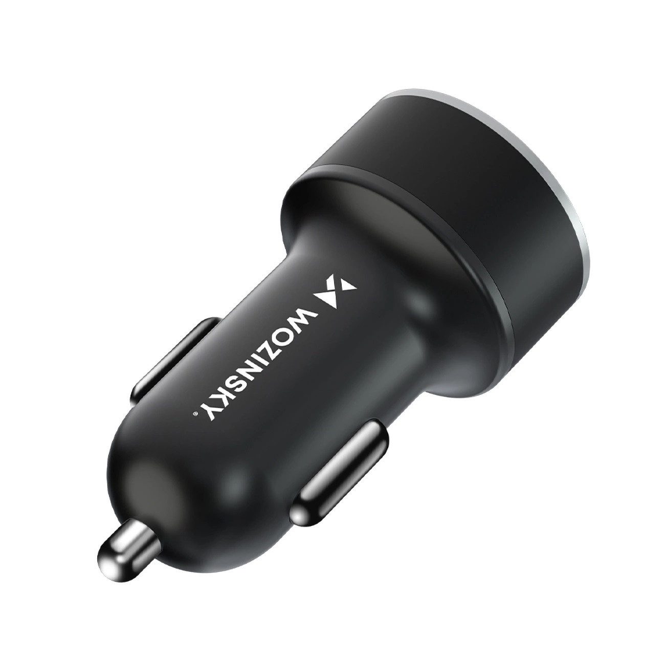 Wozinsky Autoladegerät USB-C-USB-A 36W Schnellladegerät mit digitale Anzeige USB-Ladegerät