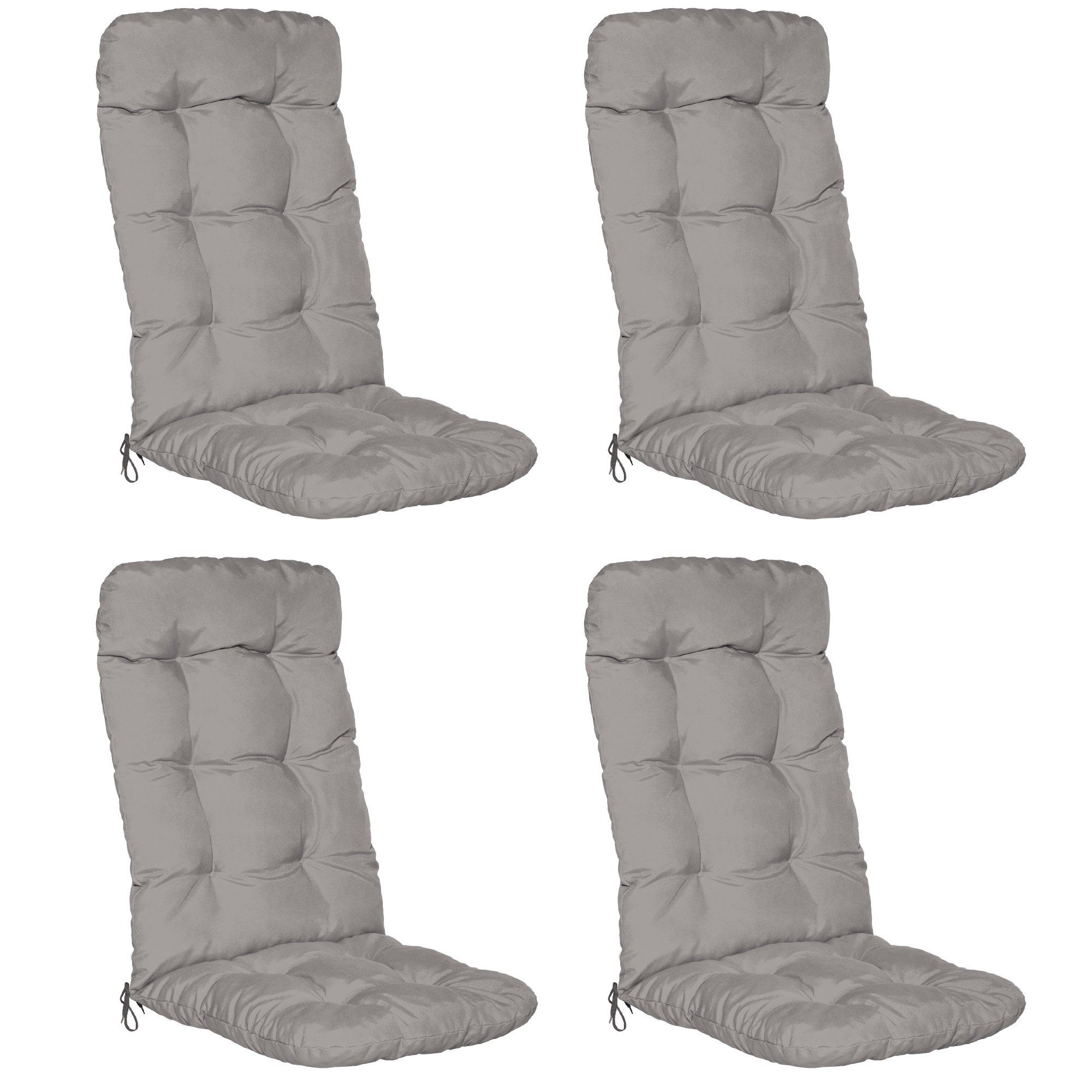 Beautissu Polsterauflage Flair HL, (4 St), 4er Set Hochlehner Auflage 120x50x8cm