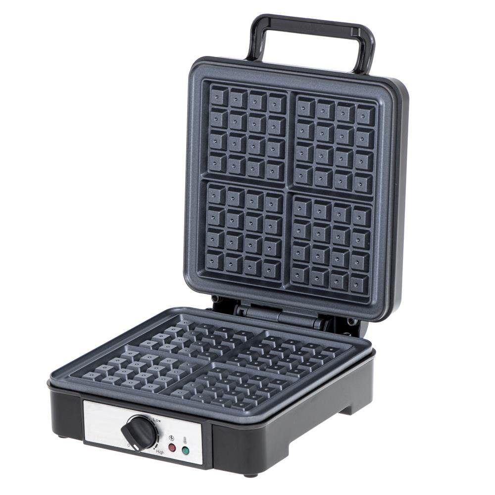 ADLER EUROPE Waffeleisen AD 3049 großes belgisches Waffeleisen mit tiefen Platten für 4 Waffeln, 1800 W, XL Waffle Maker, Temperaturegelung, antihaftbeschichtet – Bild 3 von 5