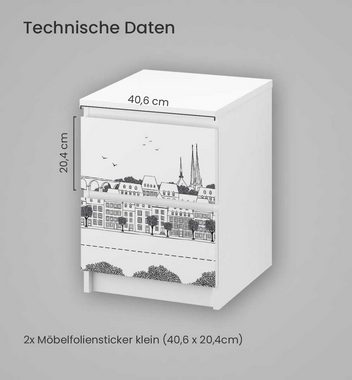 MyMaxxi Möbelfolie Kommodenaufkleber Malm Hauptstadt von Luxemburg