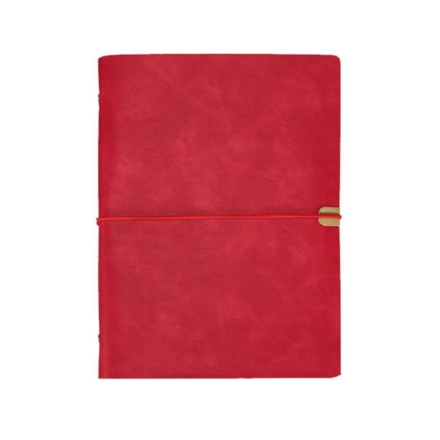 LuxusKollektion Notizbuch Notizbuch A5 Rot Nachfüllbar in Lederoptik