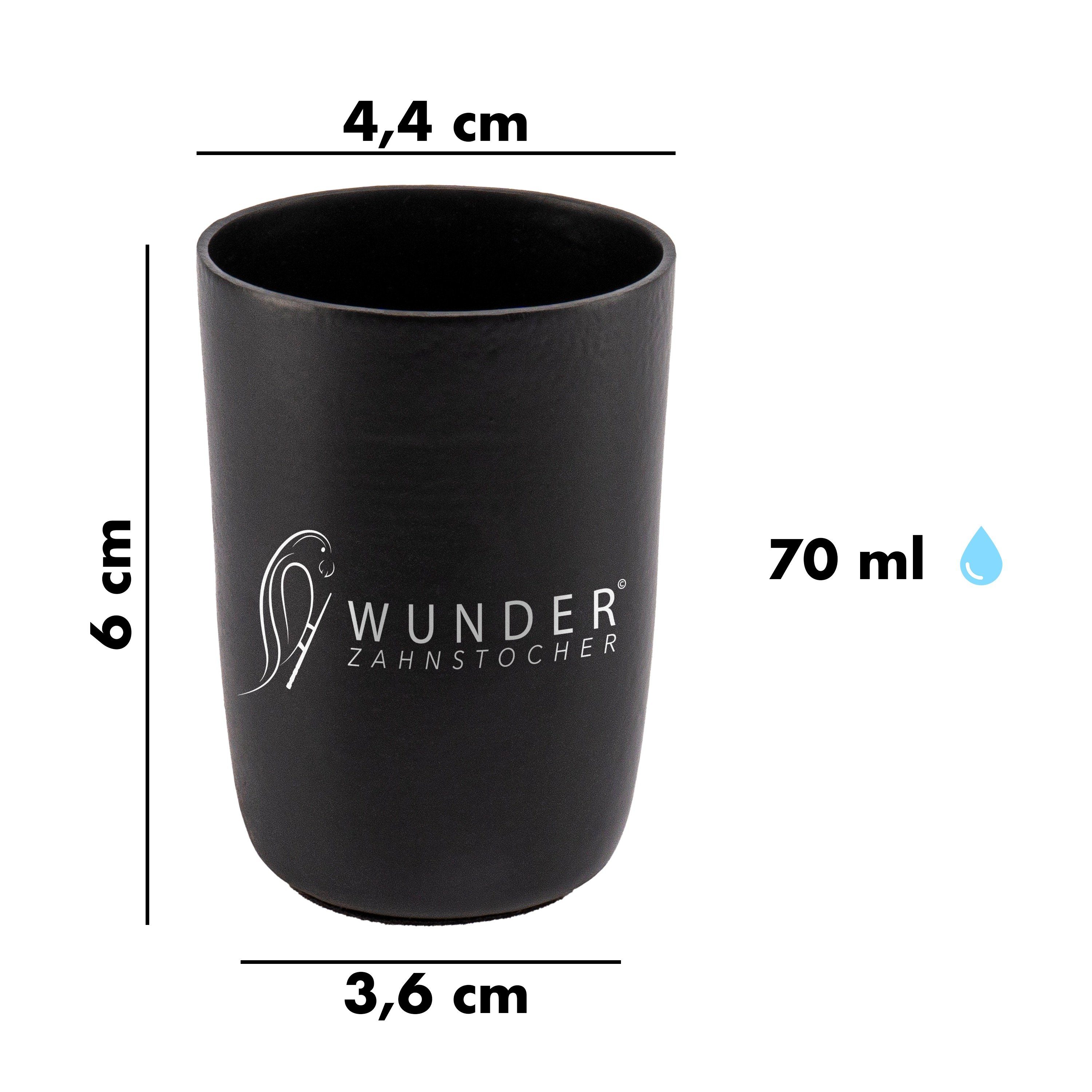 Wunder Zahnstocher Mundpflegecenter Wunder Zahnstocher mit Geschmack - Becher Schwarz + 80er Single Pack