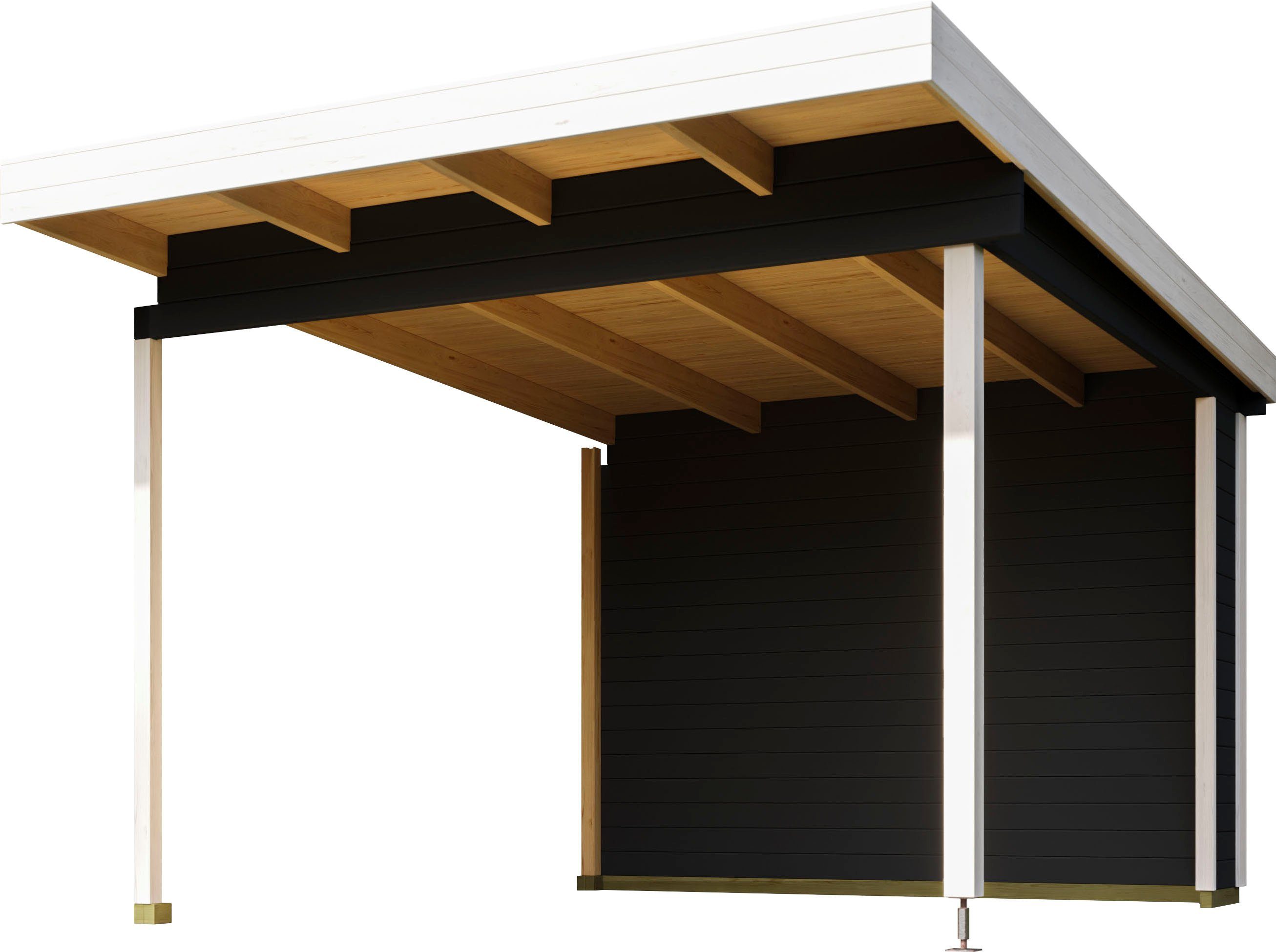 LASITA MAJA Gartenhaus-Anbaudach für Gartenhaus Sicily 1 und 2, BxT: 310x440 cm, für Gartenhaus Sicily 1, Gartenhaus Sicily 2, BxT 300x350 cm