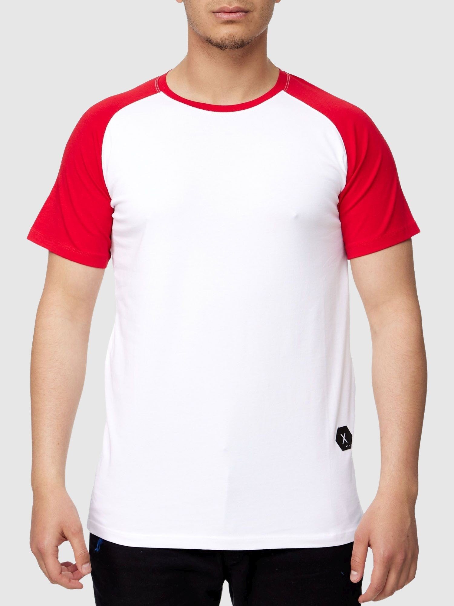 Kurzarmshirt Kayna für Tee Herren Tee, Polo T-Shirt Polo Casual Tshirt Männer Poloshirt Rot John John Shirt (Shirt Freizeit Fitness Schwarz T 1-tlg) T-Shirt Kayna