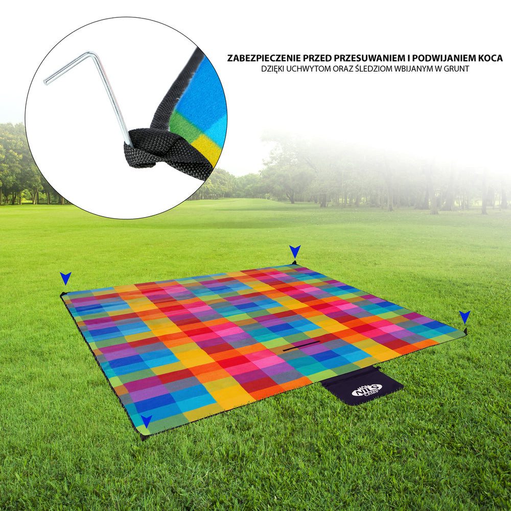 Picknickdecke Stranddecke Campingdecke Outdoordecke, Nils, wasserdicht, isolierend, faltbar, Tragegurt, 250x200 cm