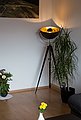 Leonique Stehlampe »Elenoire«, Stehleuchte in Retro Optik, Höhe von 148 bis 168 cm verstellbar, schwarz / goldfarben, Bild 2