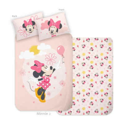 Bettwäsche Minnie Mouse Bettwäsche-Set, "Fang den Ballon", 140x200cm, rosa, Disney Minnie Mouse, 2 teilig