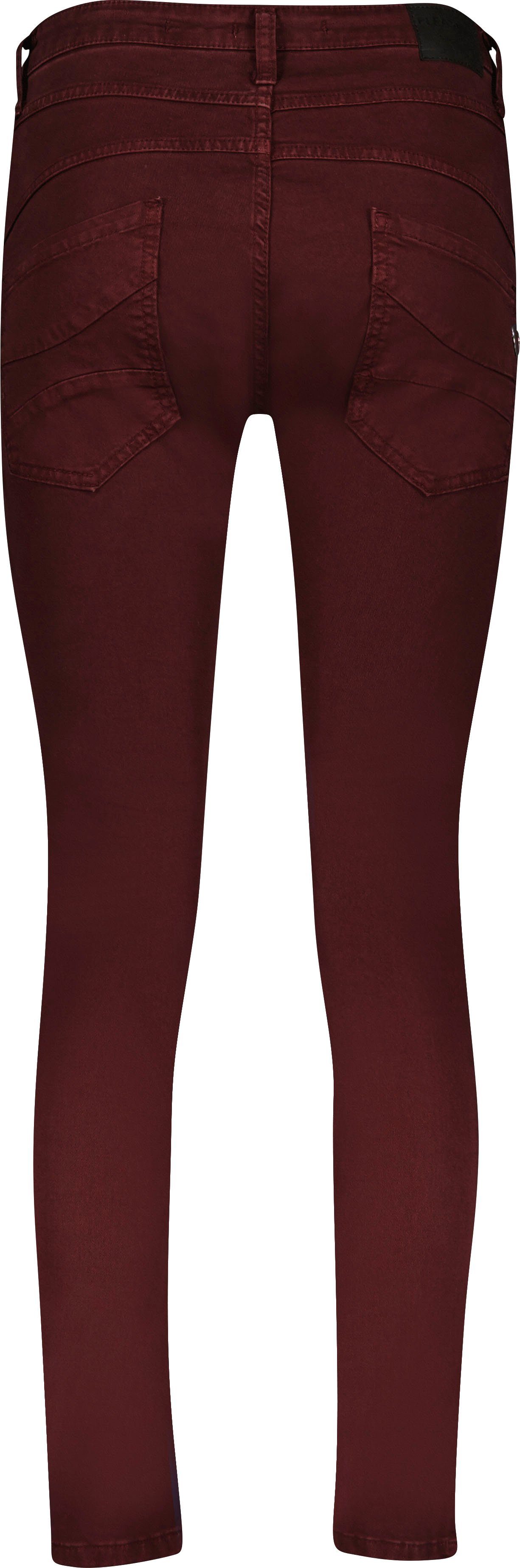 Röhrenhose brown Knöpfung dancing besonderer dark Jeans Mit Please