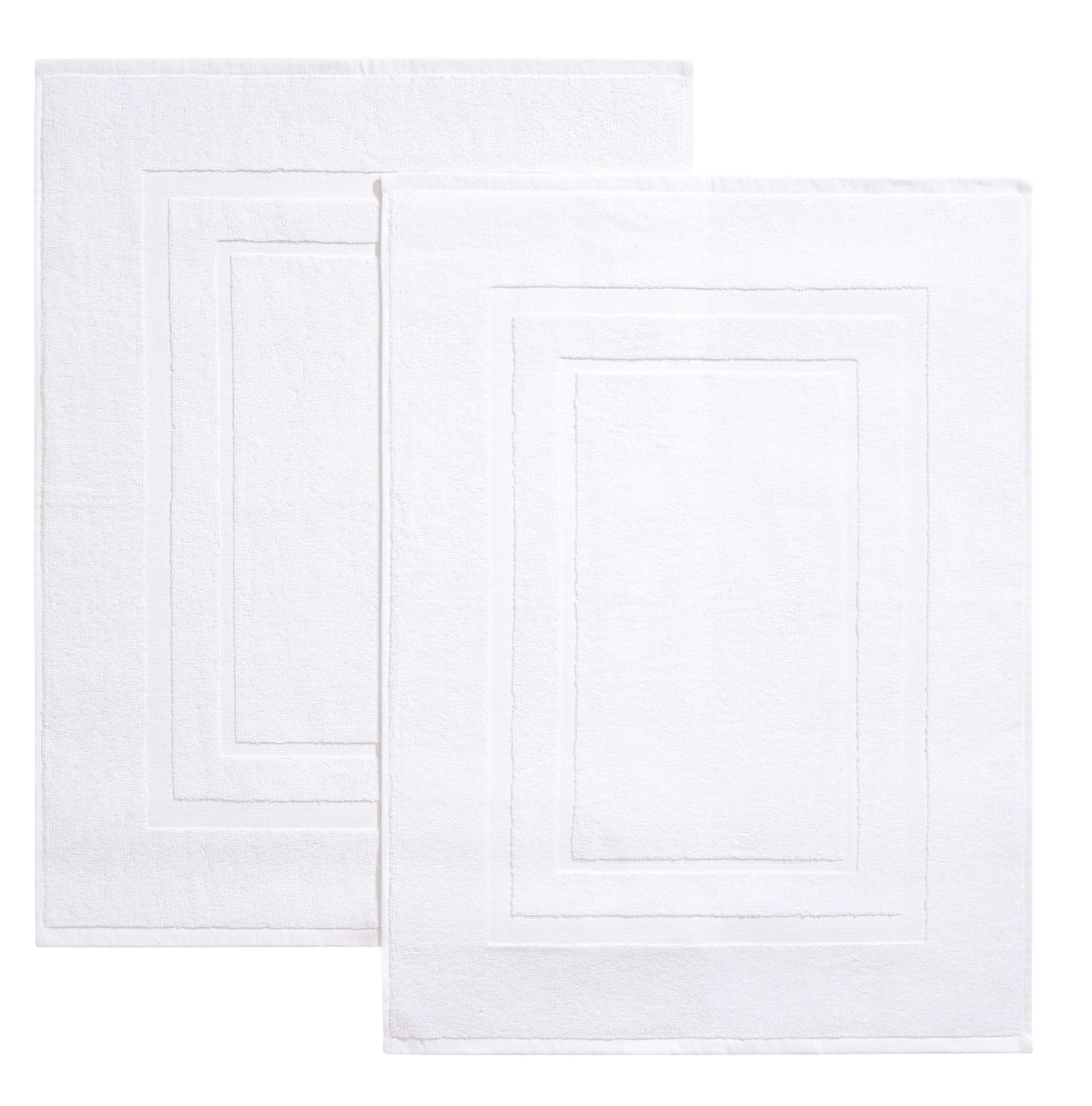 Bruno Banani Badematte Robby, 2 tlg. Hotelmatten-Set, 50x70cm, Duschvorleger, Höhe 5 mm, beidseitig nutzbar, fußbodenheizungsgeeignet, Baumwolle, rechteckig, Badvorleger, Badezimmer Teppich, einfarbig, 850 g/m², 100% Baumwolle