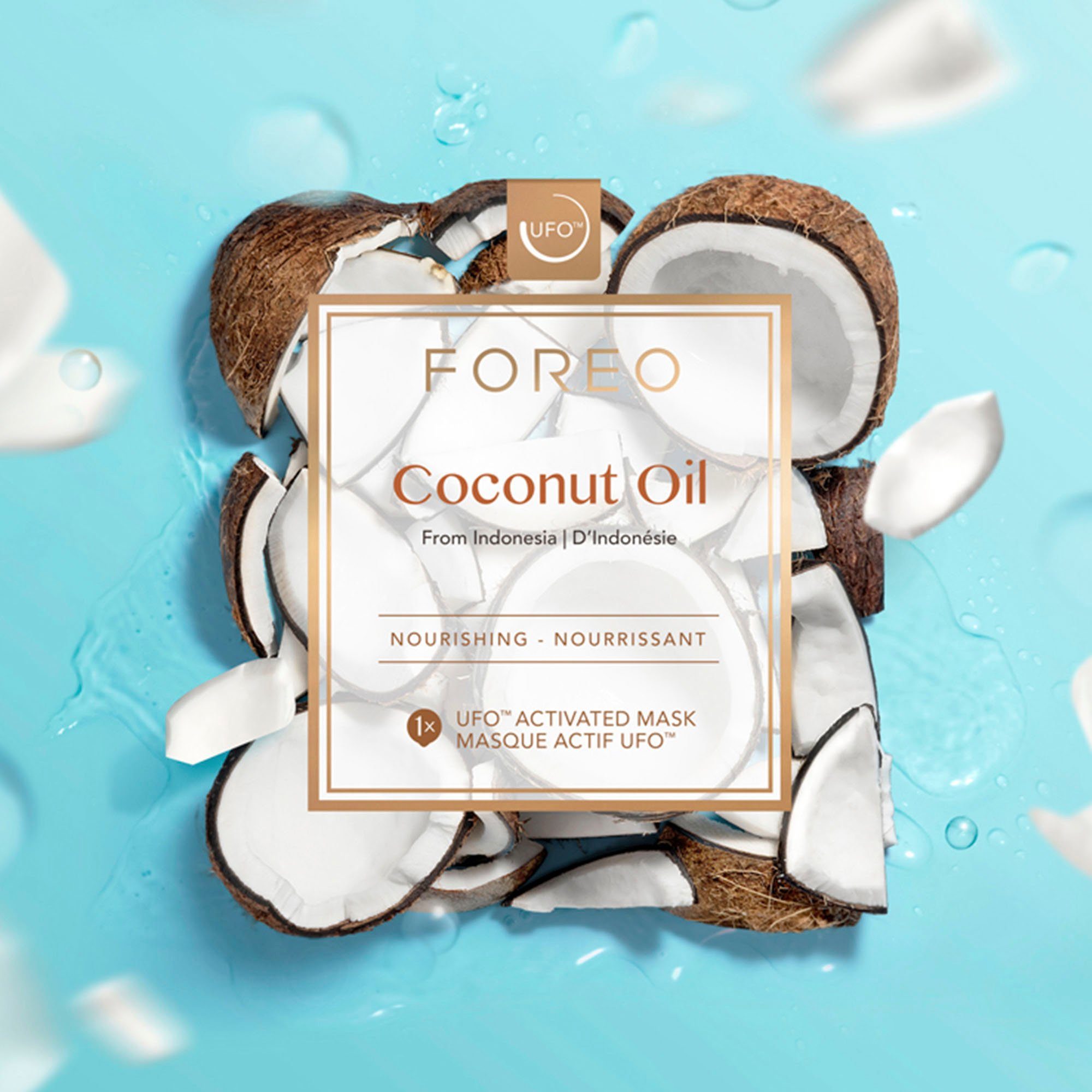 FOREO Gesichtsmaske Foreo 6, Feuchtigkeitsspendende für coconut x dehydrierte GesichtsmaskIdeal mask oil ufo trockene