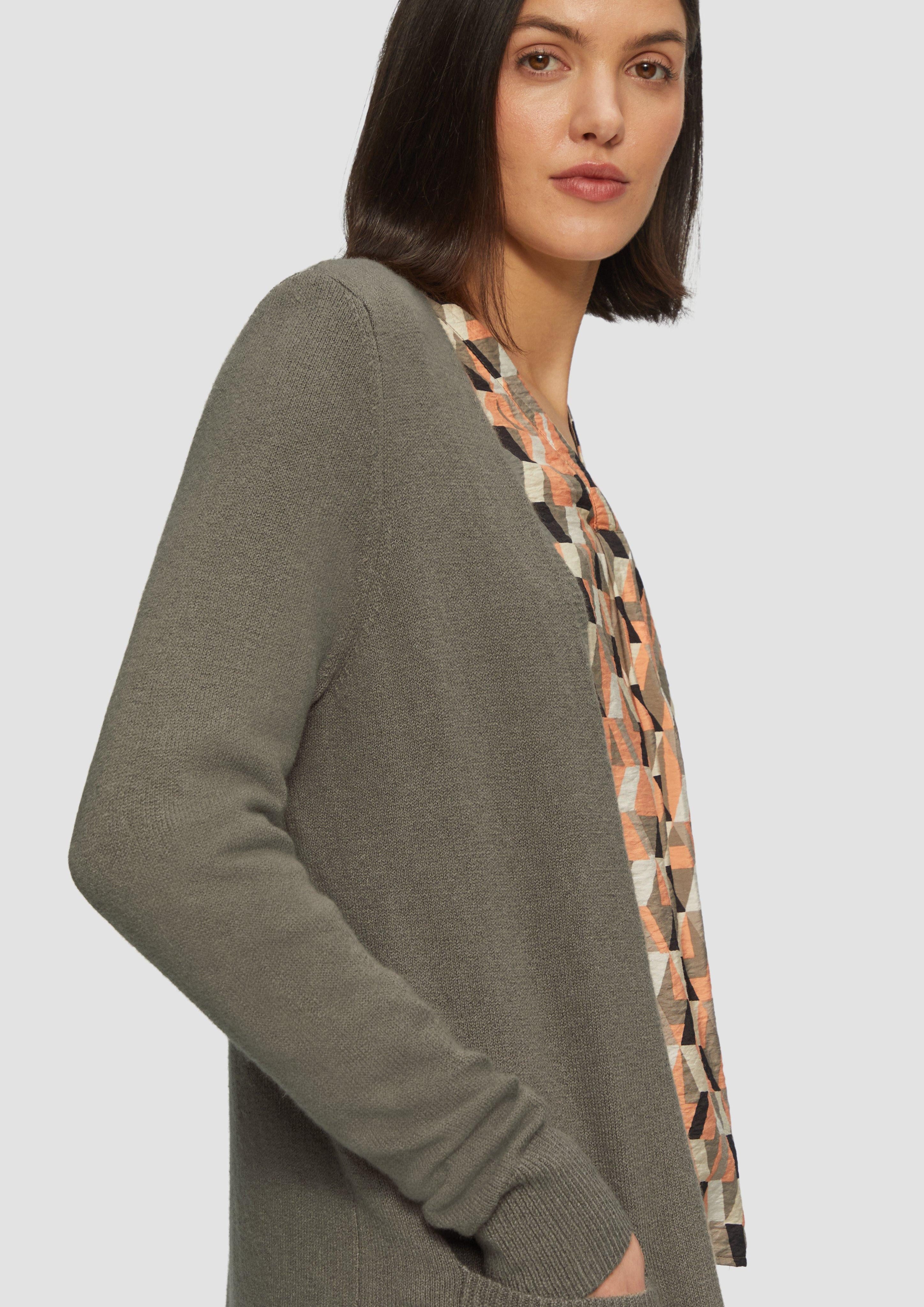 s.Oliver Strickjacke Strickjacke mit Rippbündchen günstig online kaufen