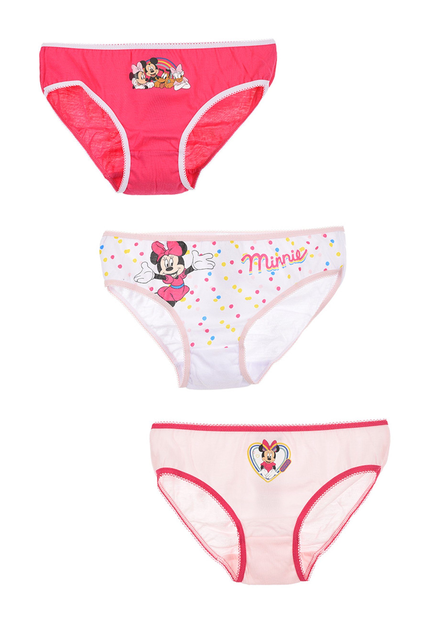 Disney Minnie Mouse Slip Kinder Mädchen Unterhosen Schlüpfer 3er Pack