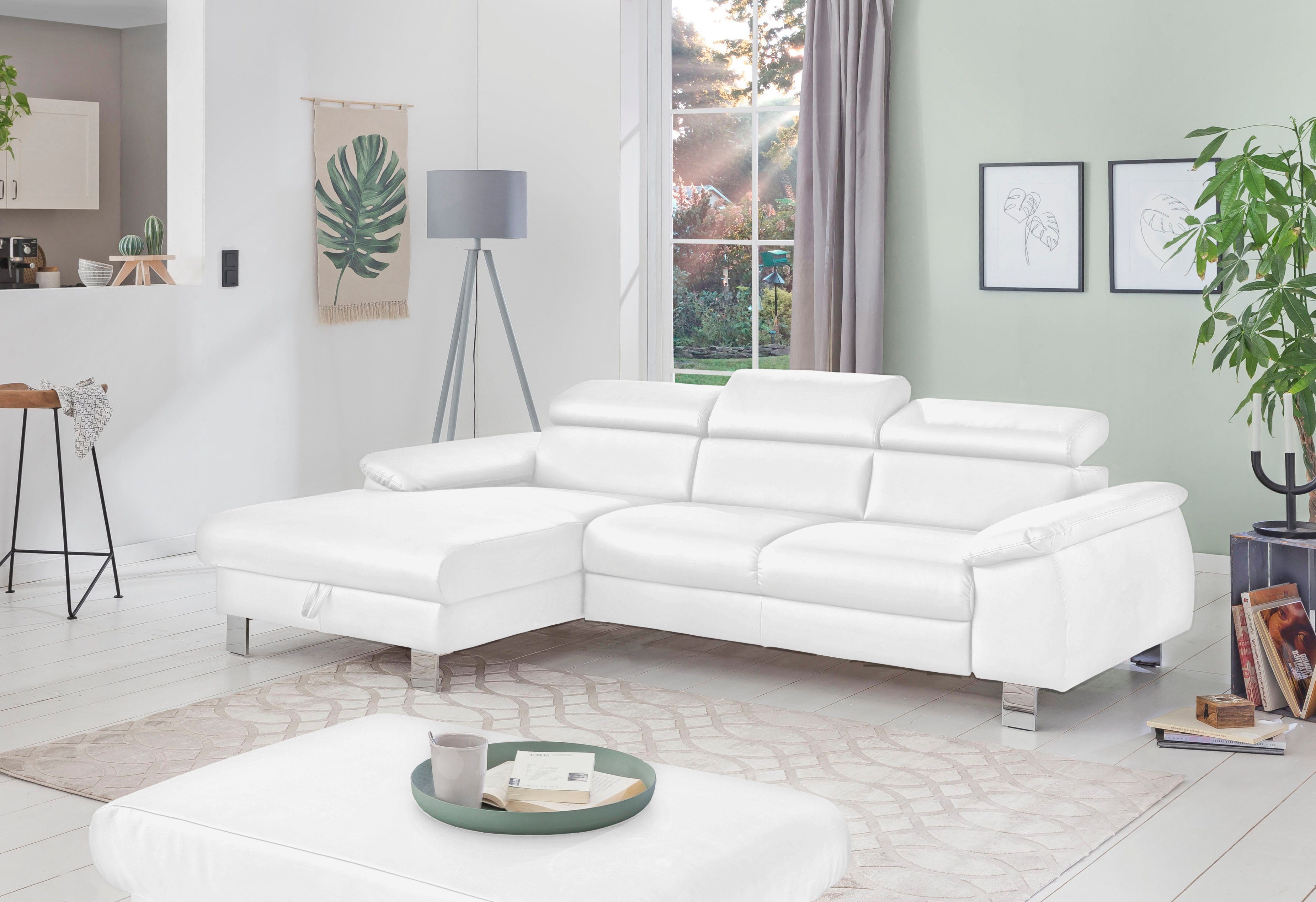 COTTA Ecksofa Komaris L-Form mit Kopfteilverstellung, günstig online kaufen