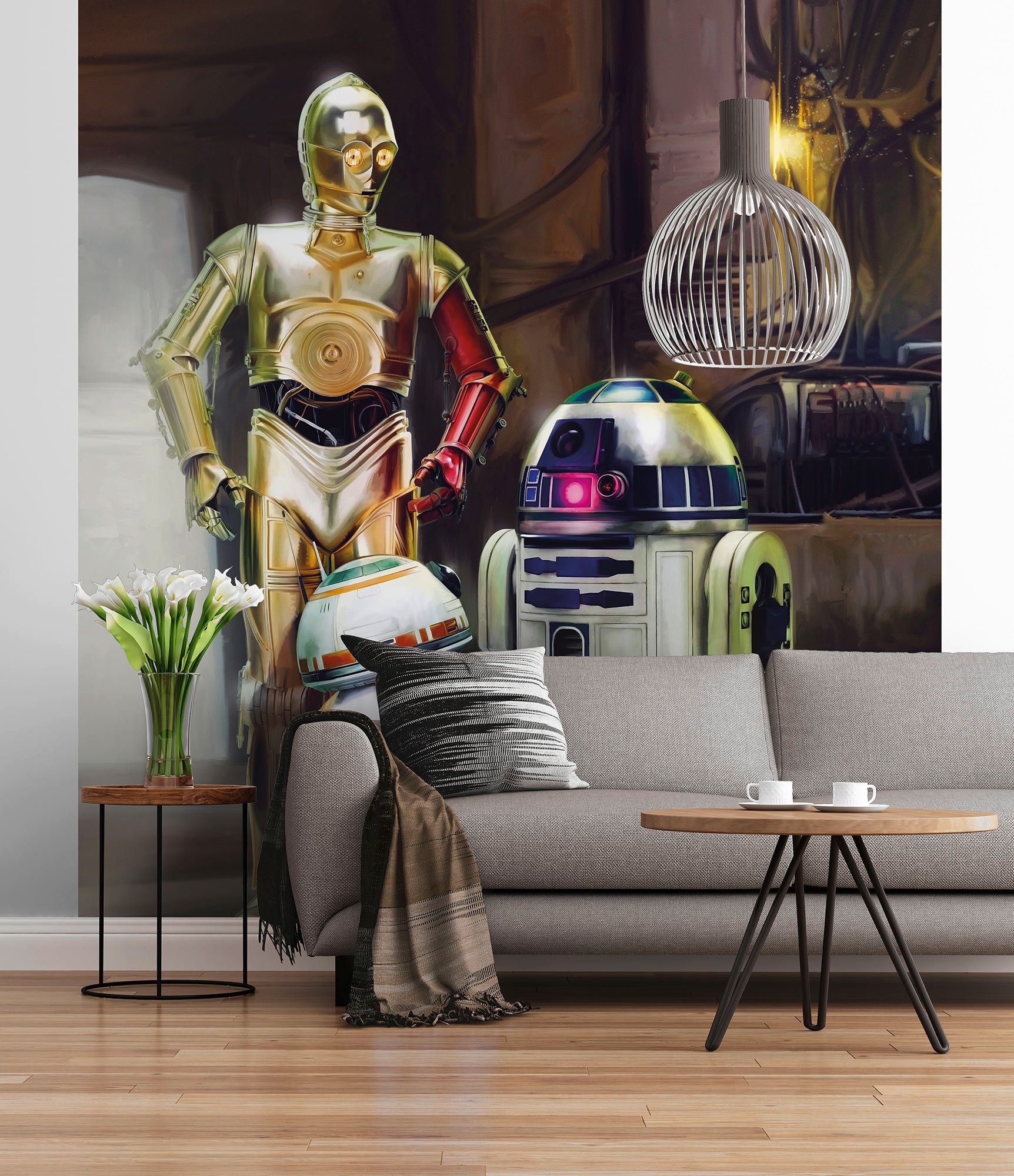 Komar Fototapete STAR WARS Three Droids, (1 St), 184x254 cm (Breite x Höhe)